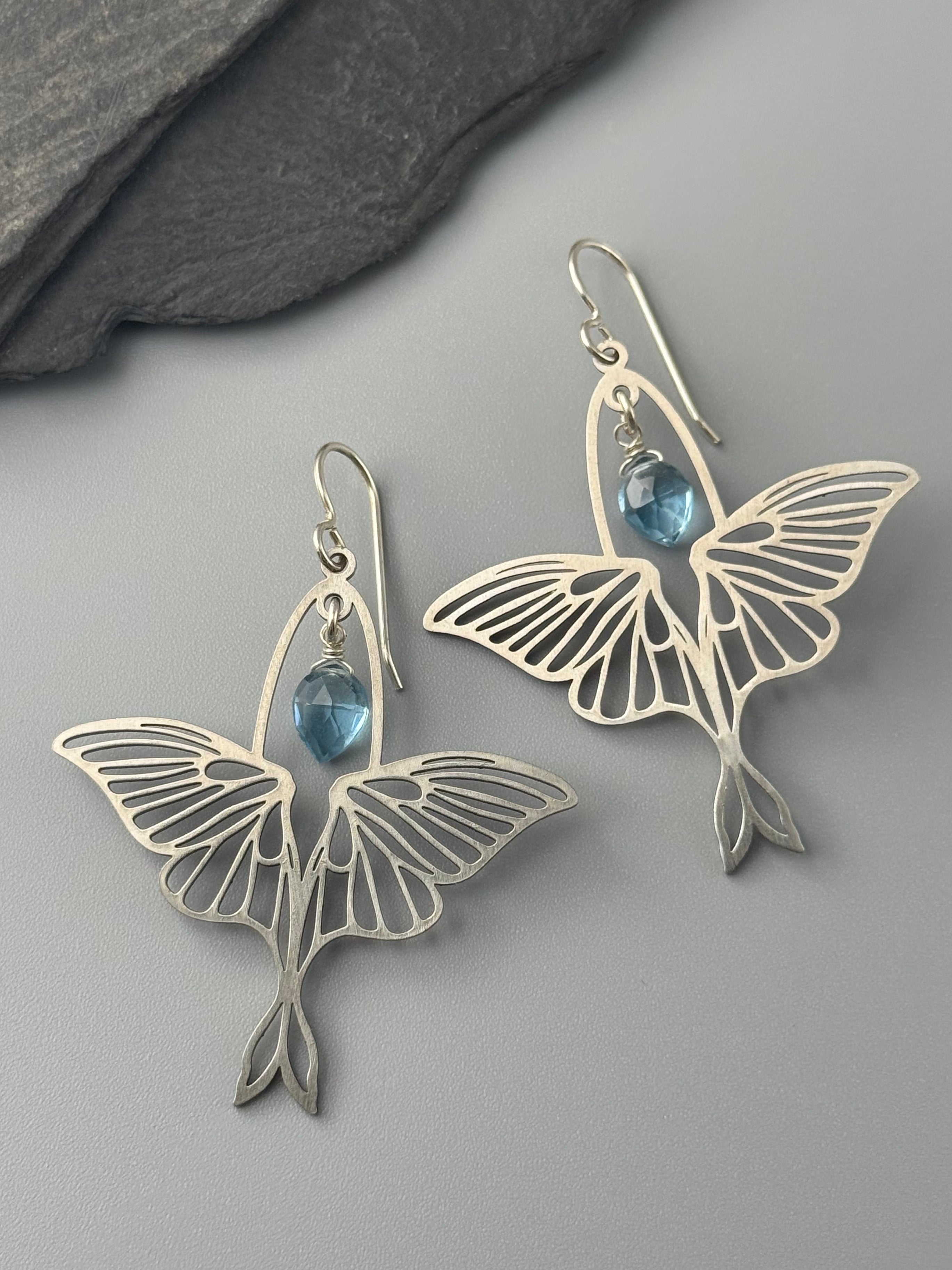 •ACTIAS• blue quartz + silver earrings