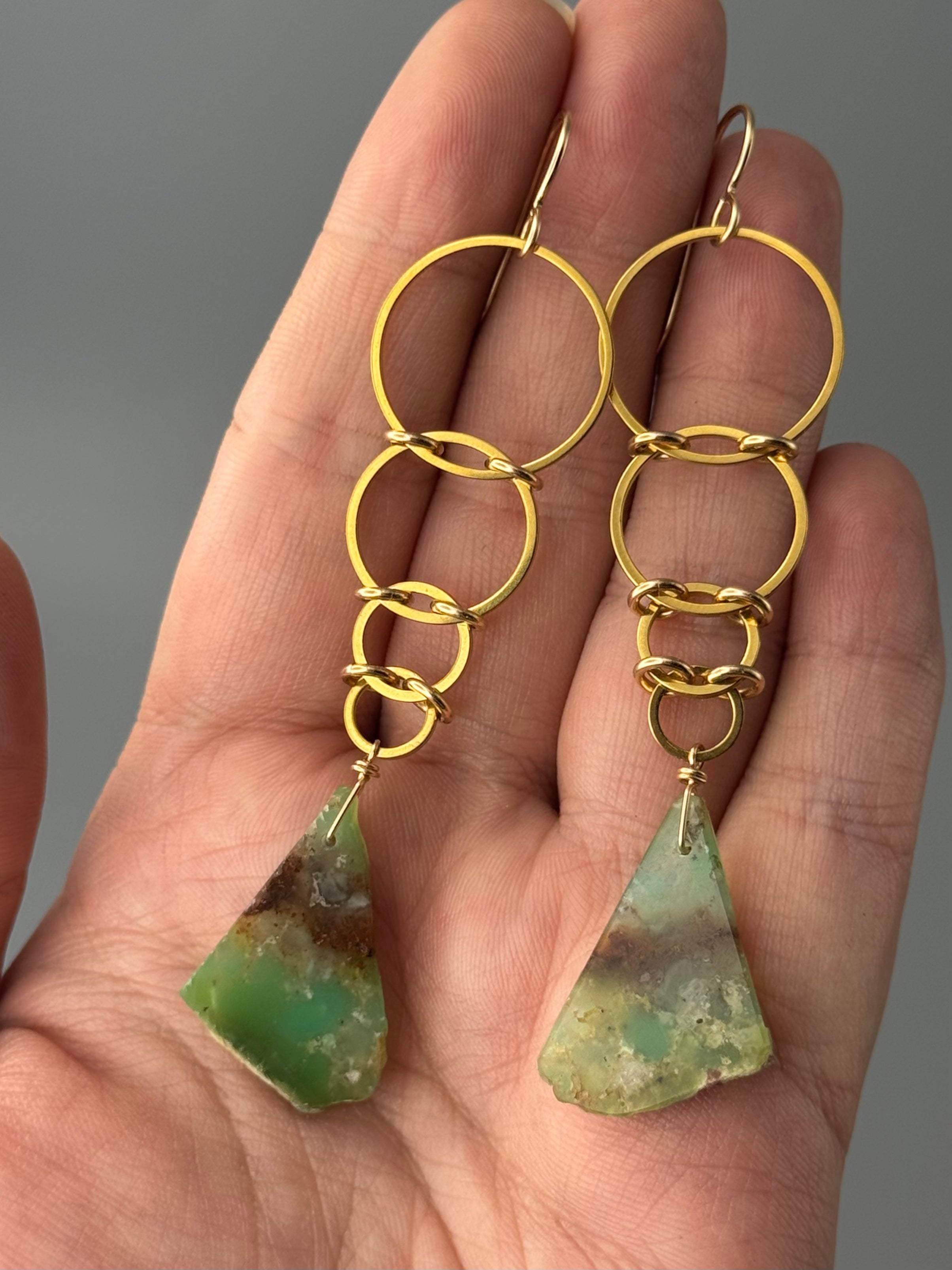 •EOWYN• chrysoprase + gold earrings