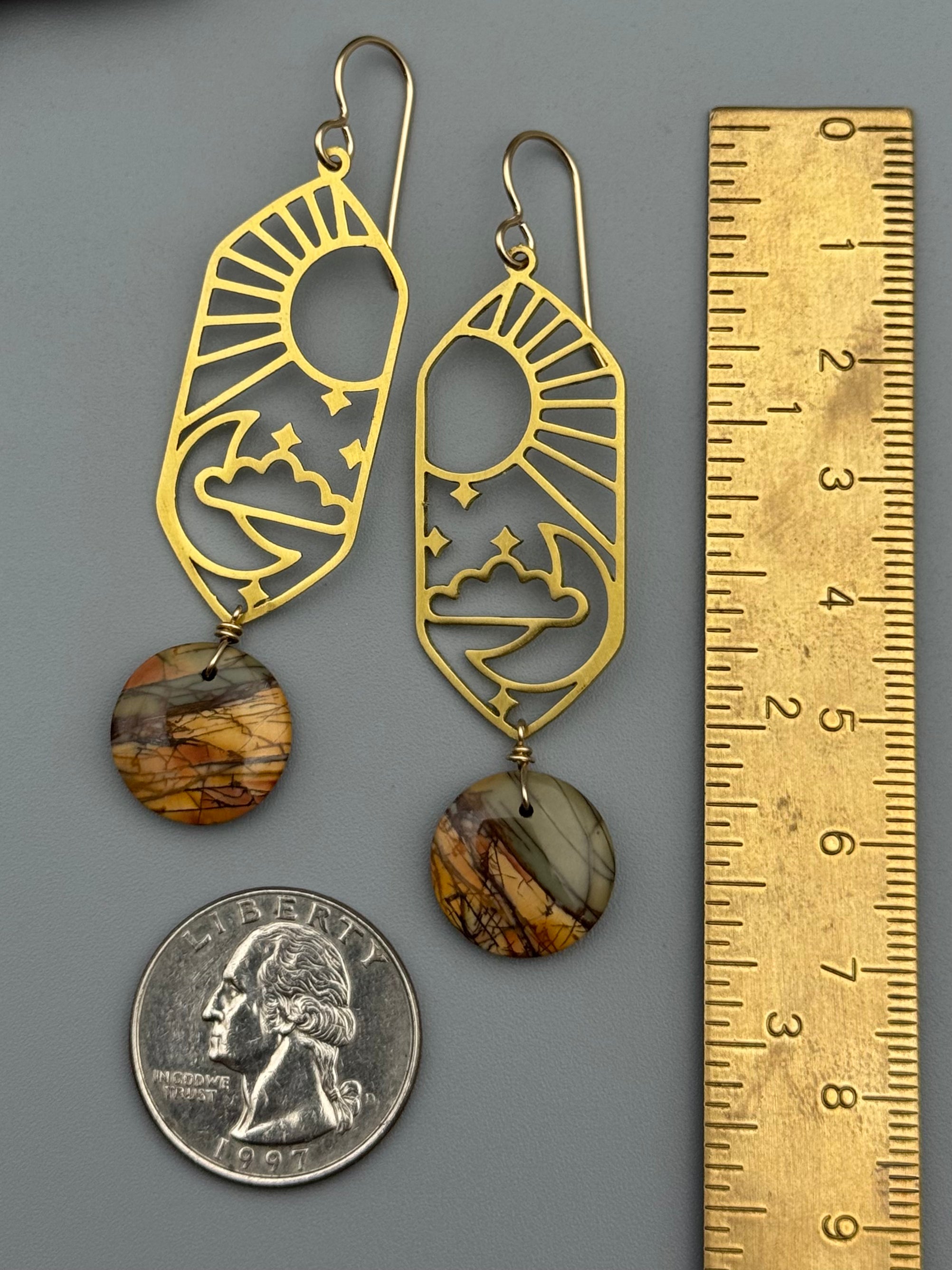 •CELESTIAL NAVIGATION• red creek jasper + gold earrings