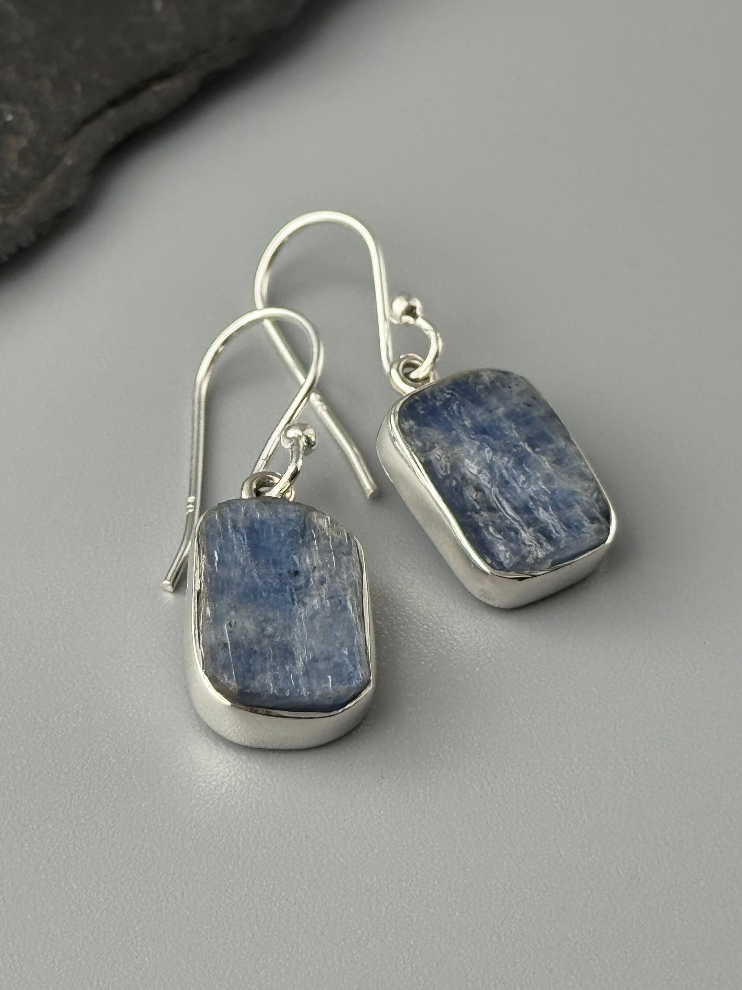 •KYANITE - FREEFORMS• silver dangle earrings