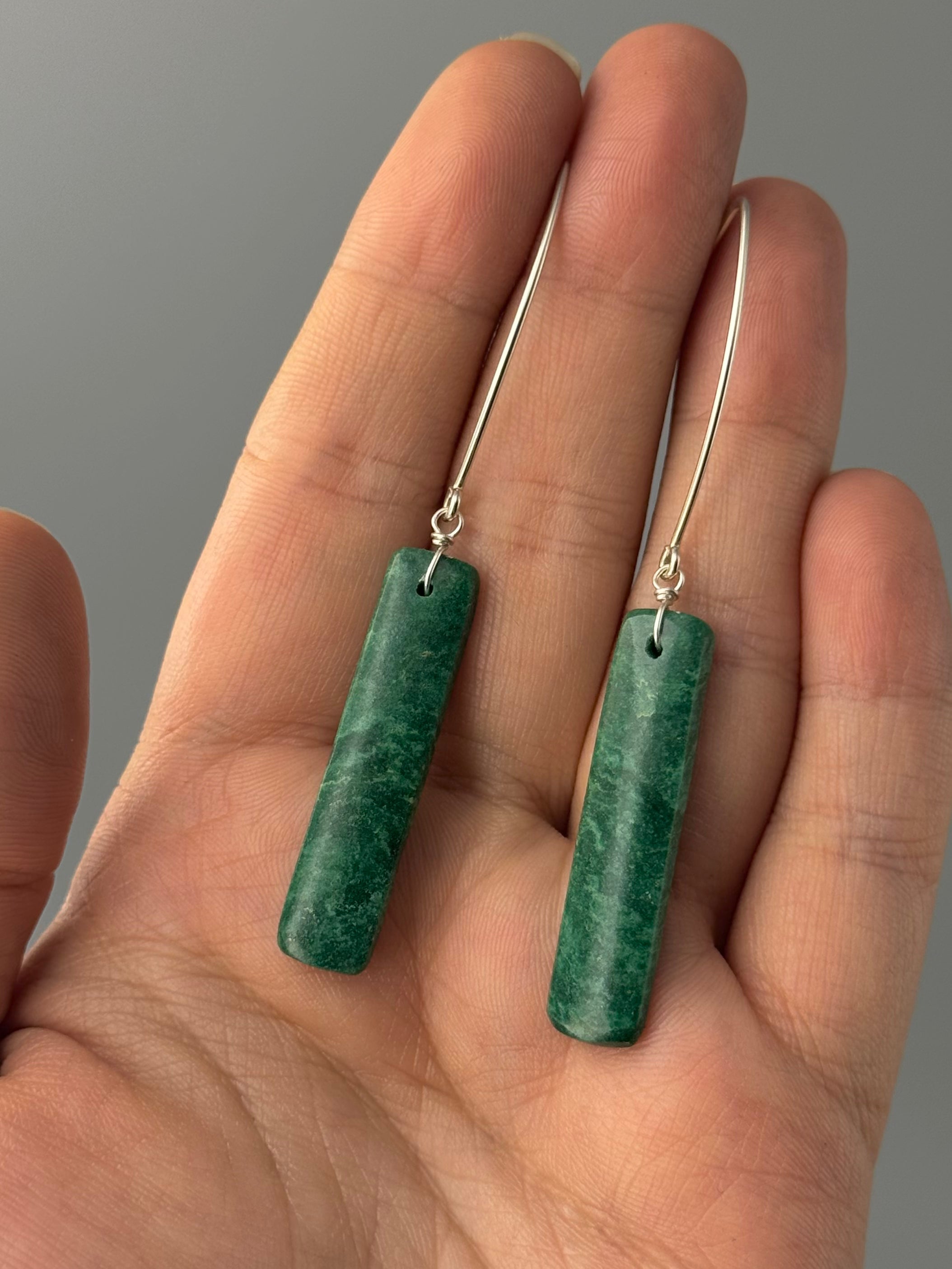 •STRAY• new jade + silver earrings