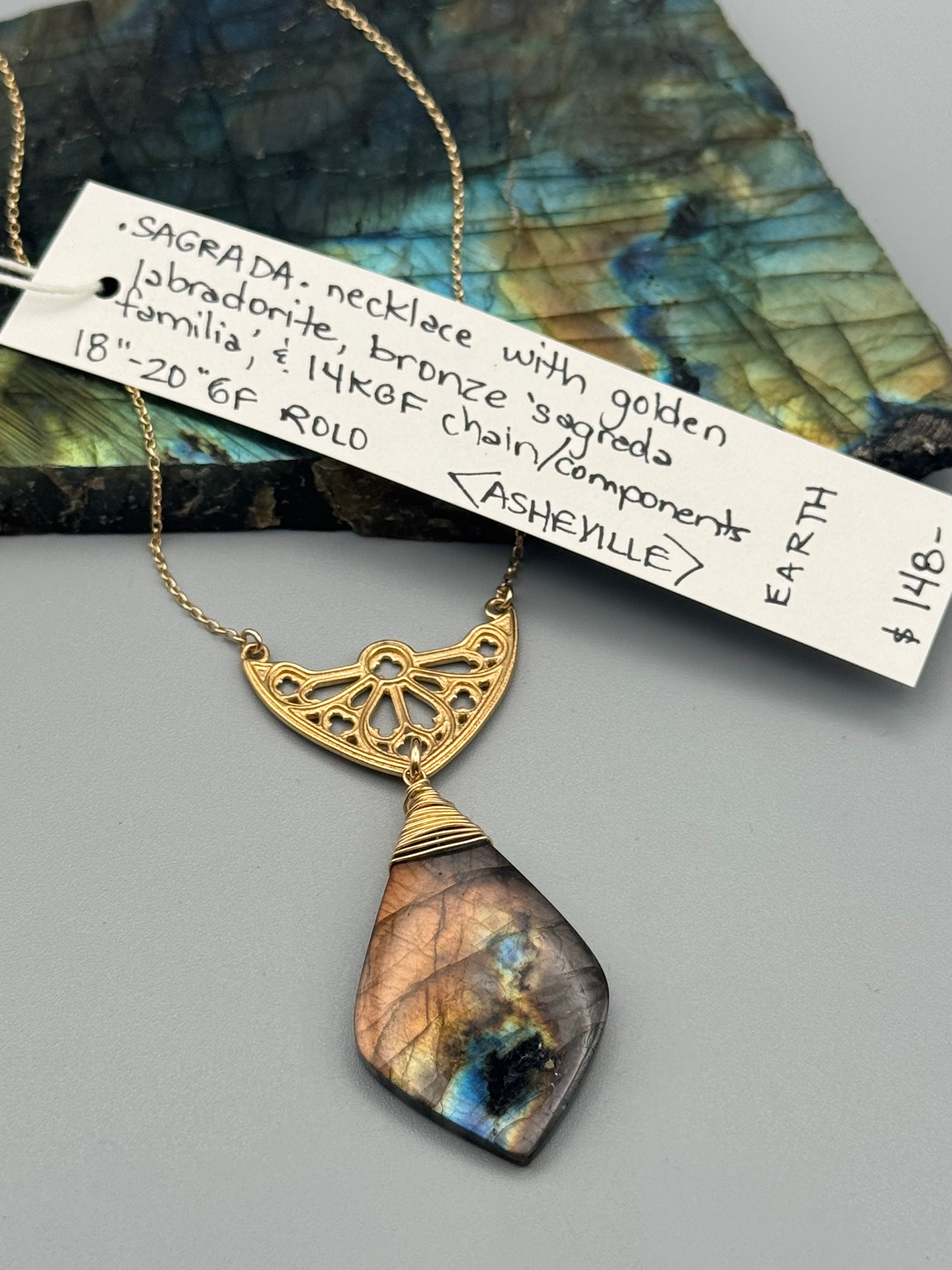 •SAGRADA• golden labradorite + gold necklace (18"-20" long)