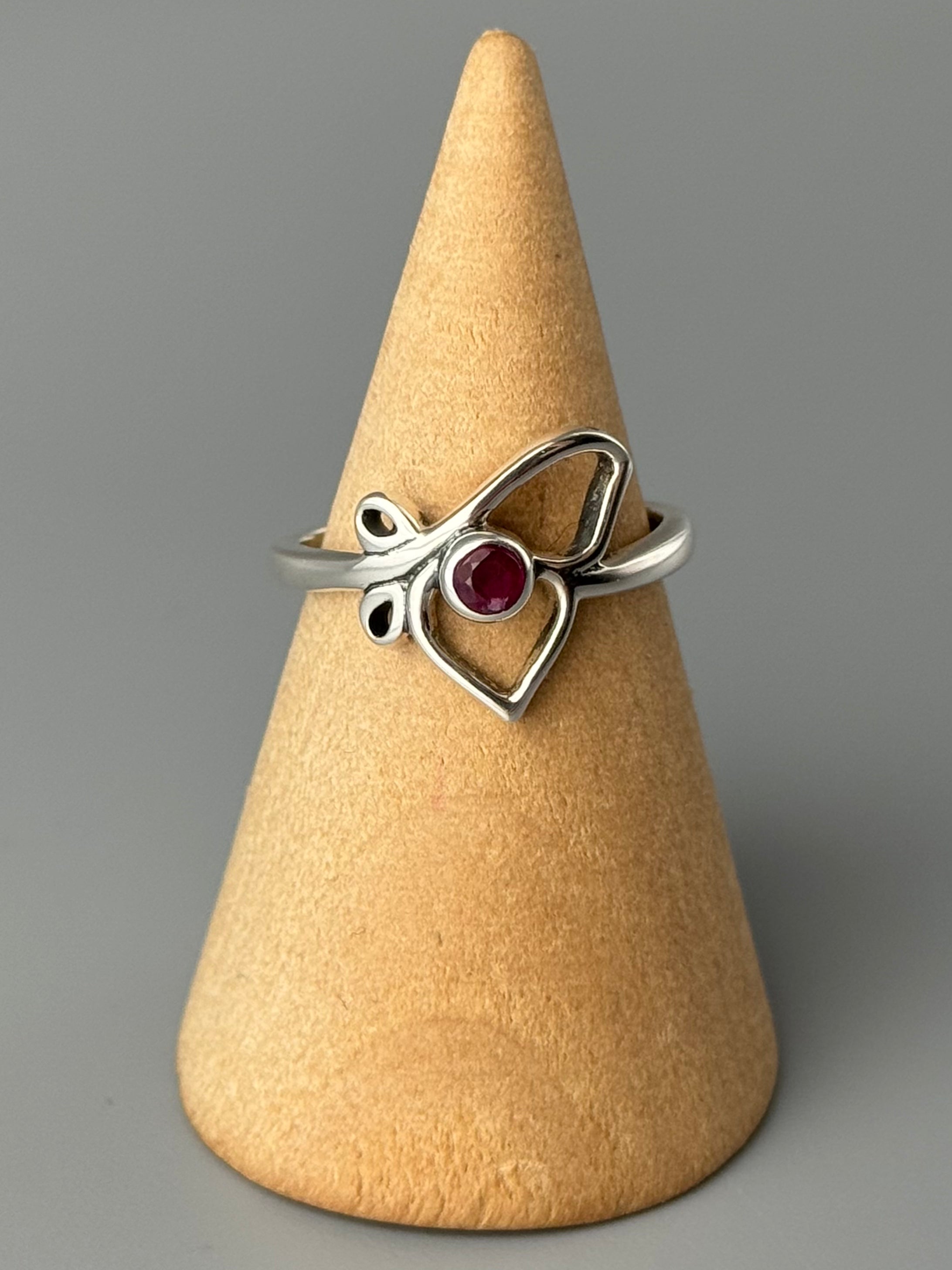•RUBY - BUTTERFLY KISSES• silver ring (various sizes)