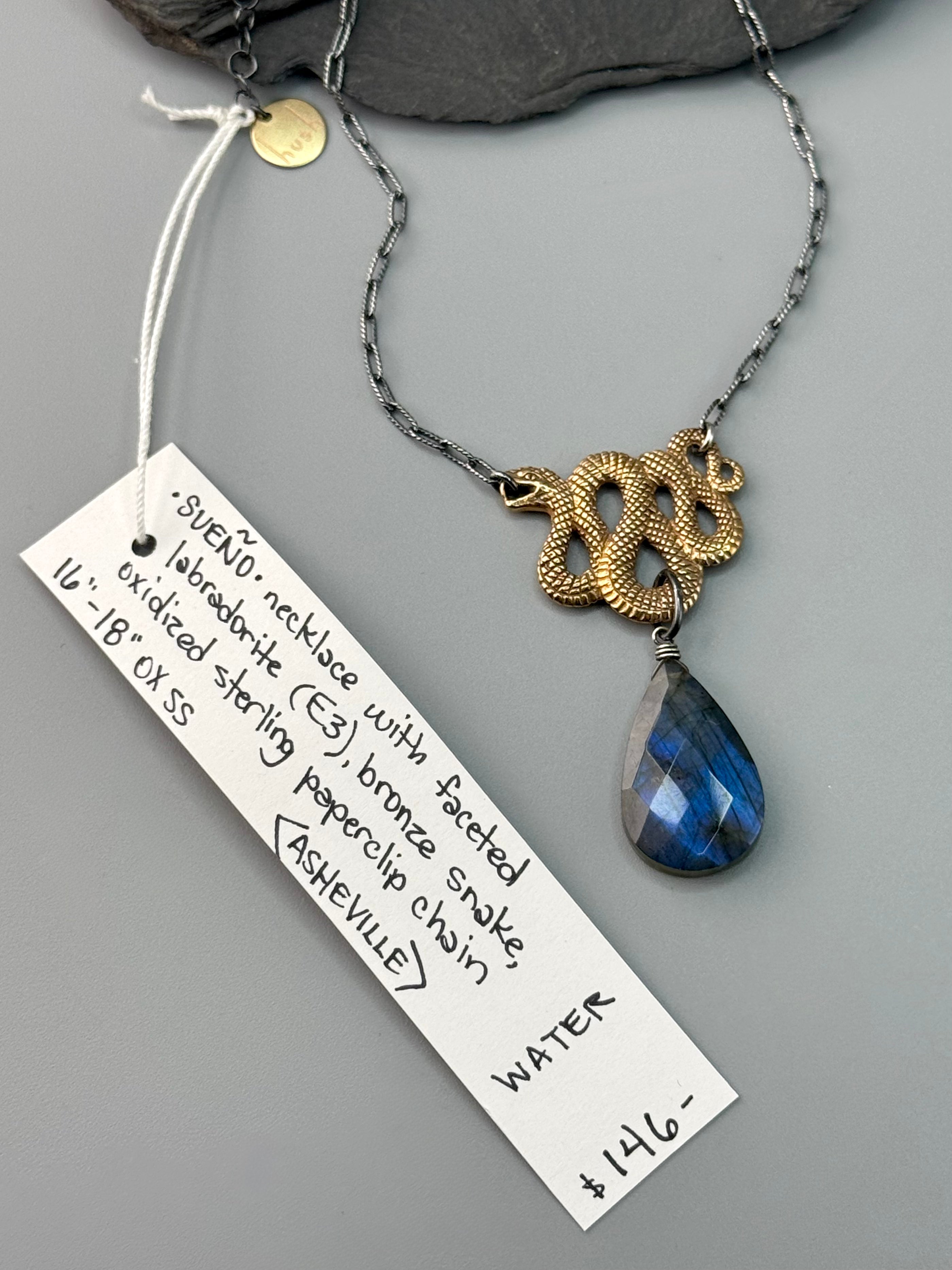 •SUEÑO• labradorite + mixed metal necklace (16"-18" long)