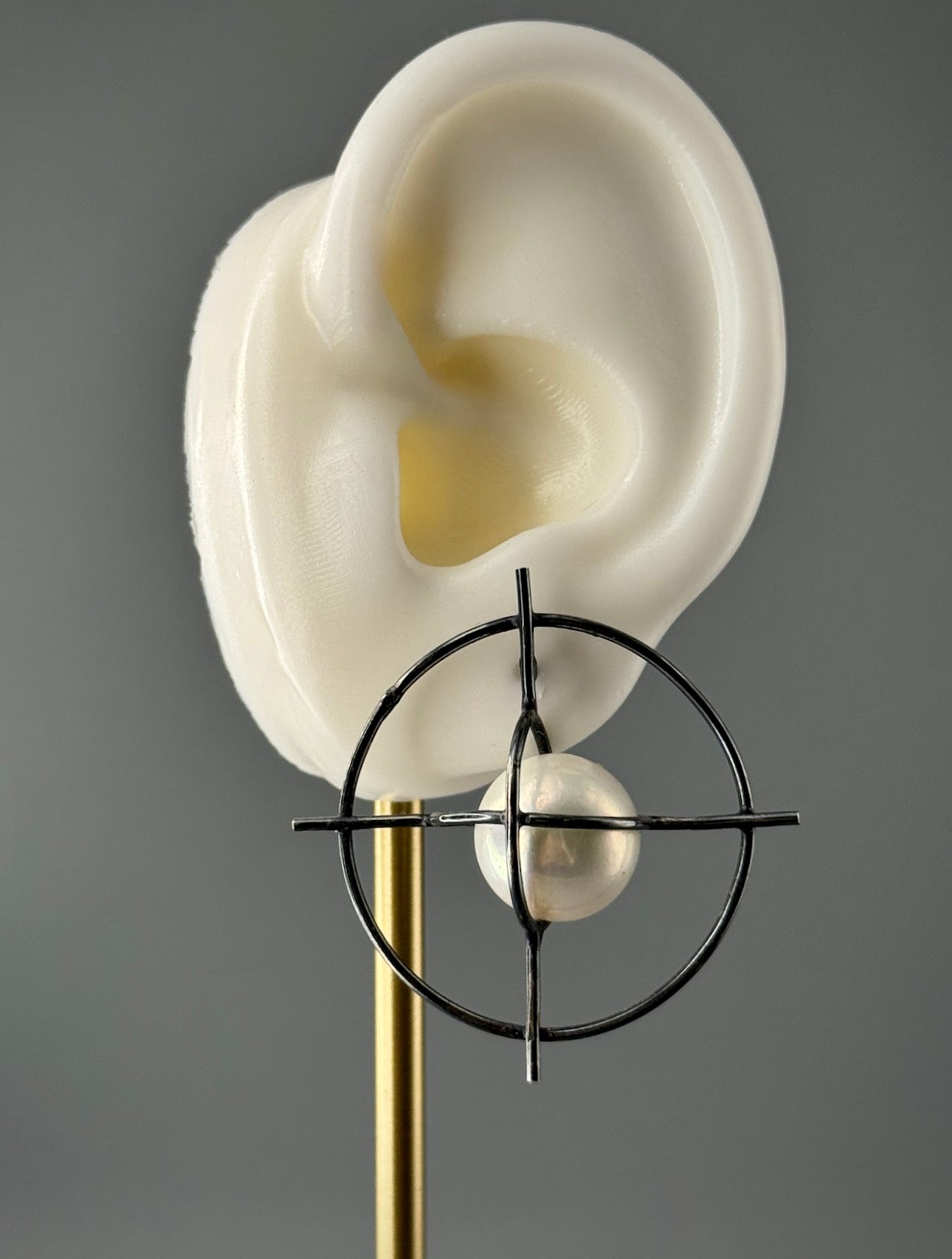 •AXIS• pearl + silver post earrings