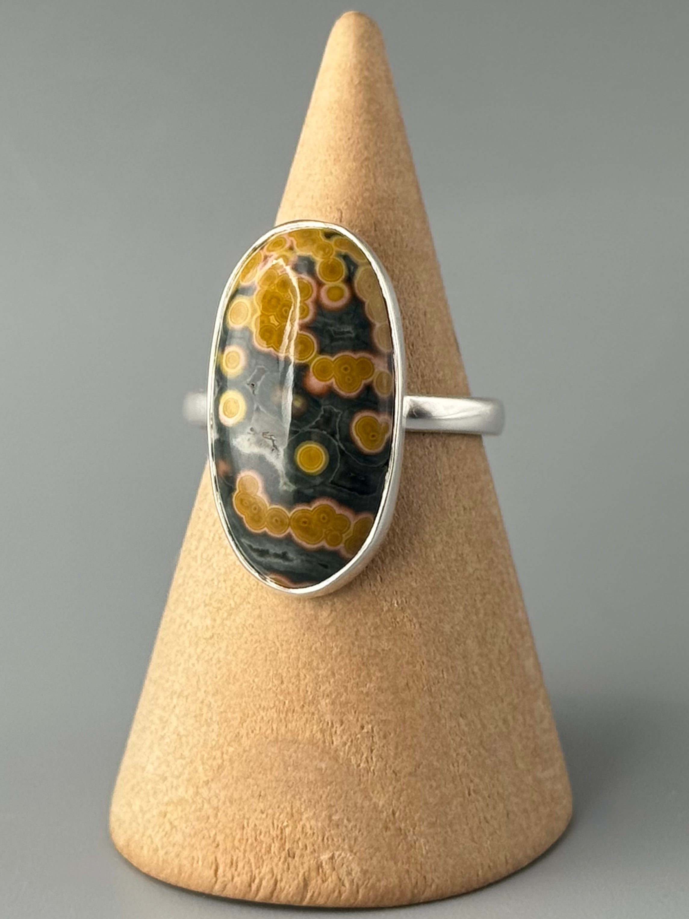 •OCEAN JASPER - LIL' LONG OVAL• sterling silver ring (various sizes)