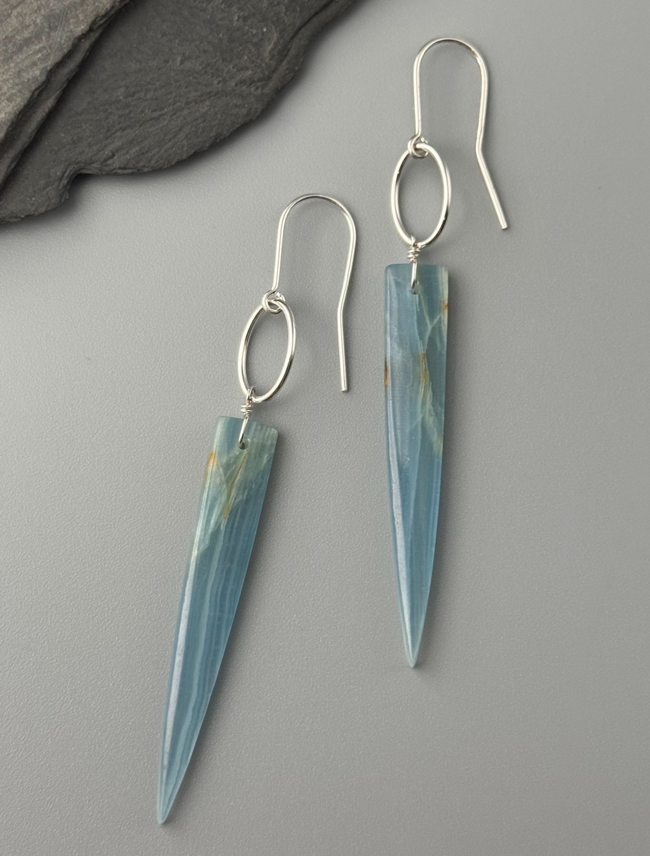 •MINI-IO• calcite + silver earrings