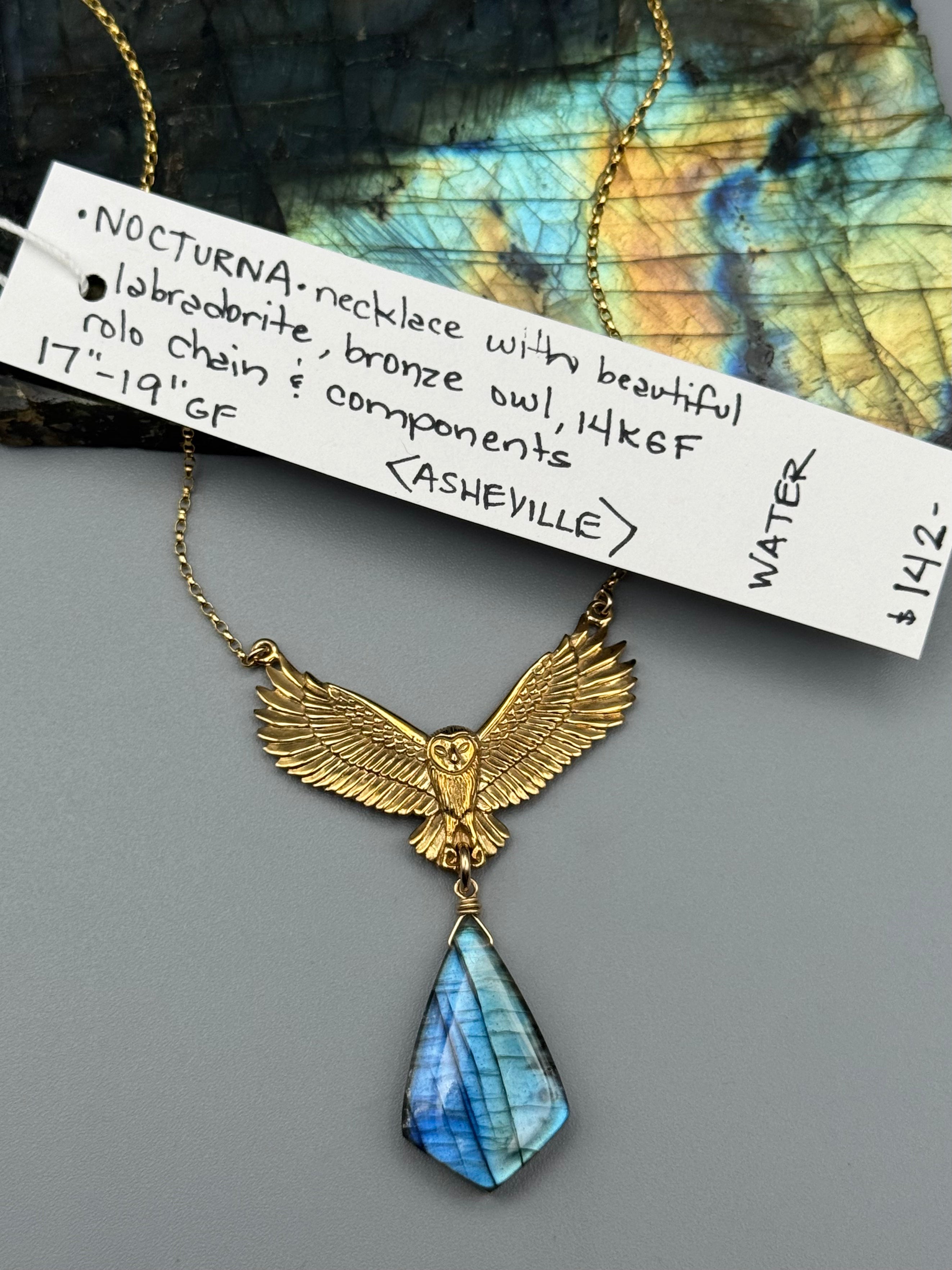 •NOCTURNA• labradorite + gold necklace (17"-19" long)