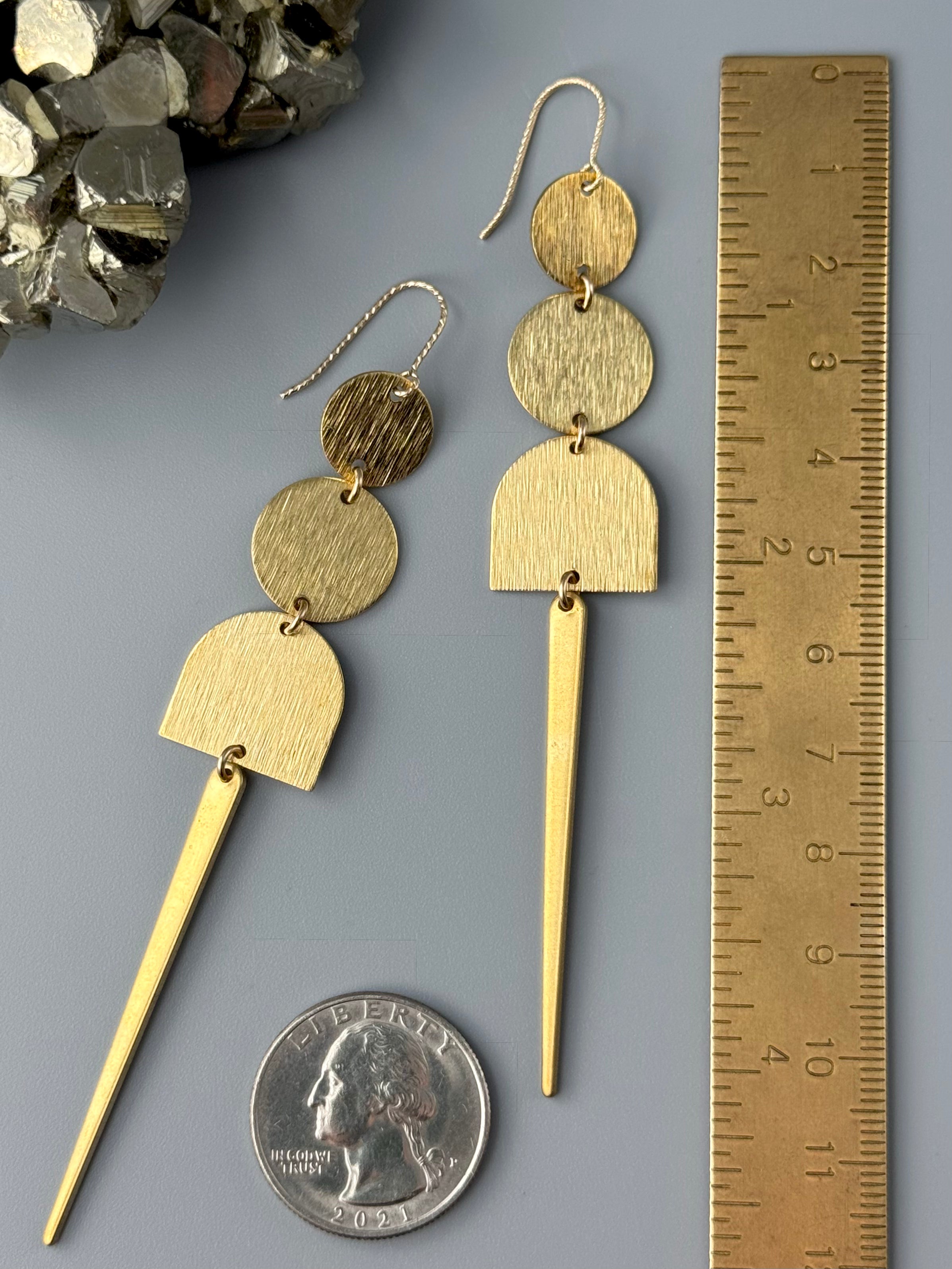 •ARCHES• gold dangle earrings
