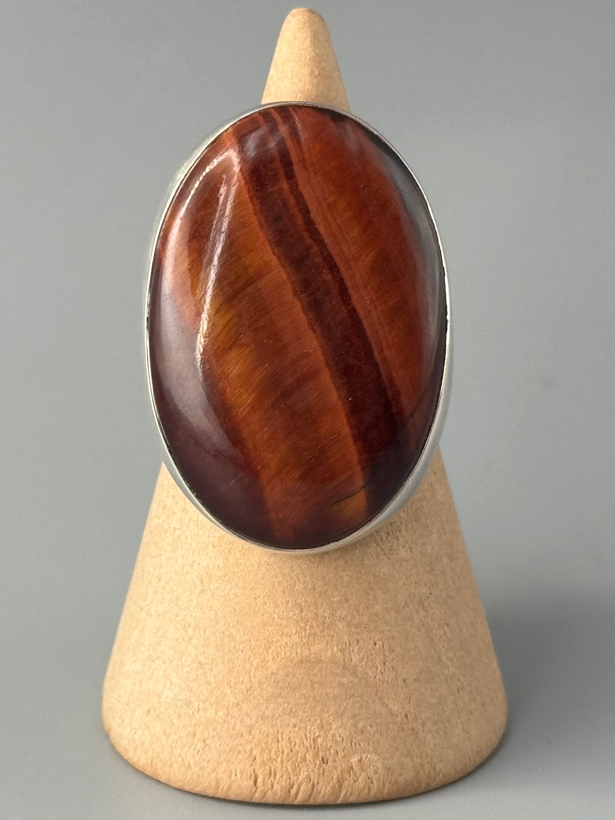 •RED TIGER EYE - TENFOLD• sterling silver ring (various sizes)