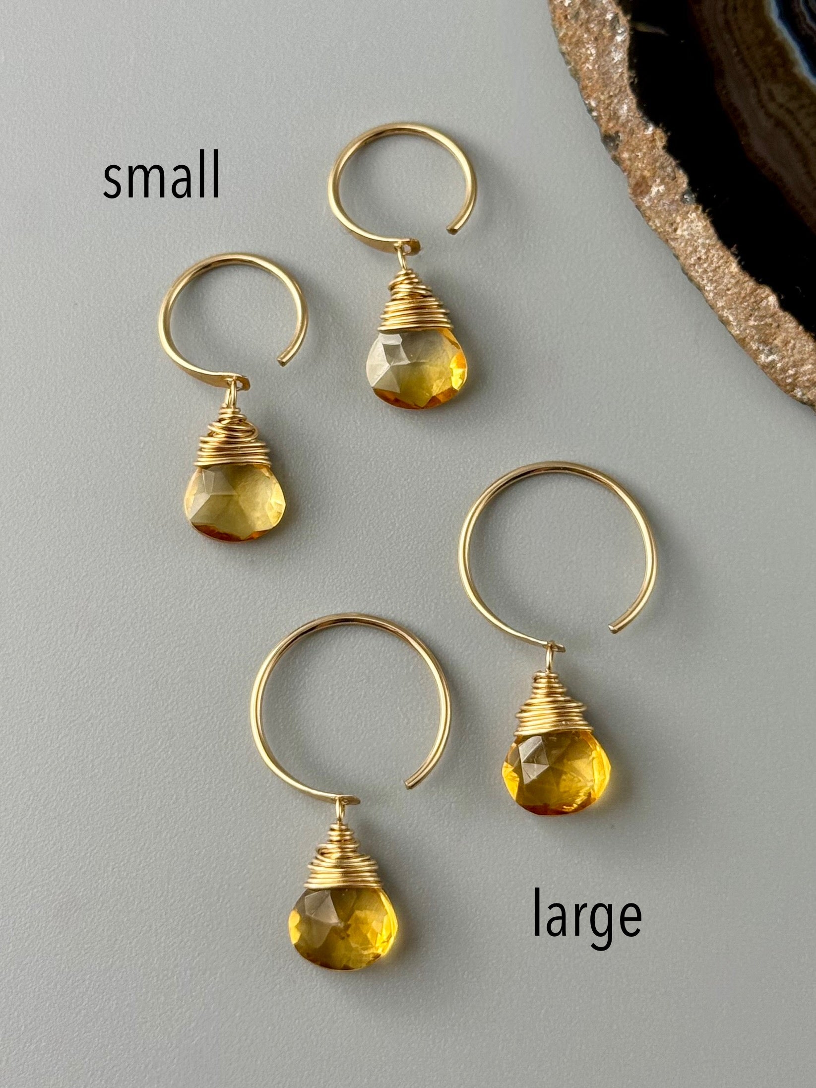 •DANGLE HUG• citrine + gold earrings