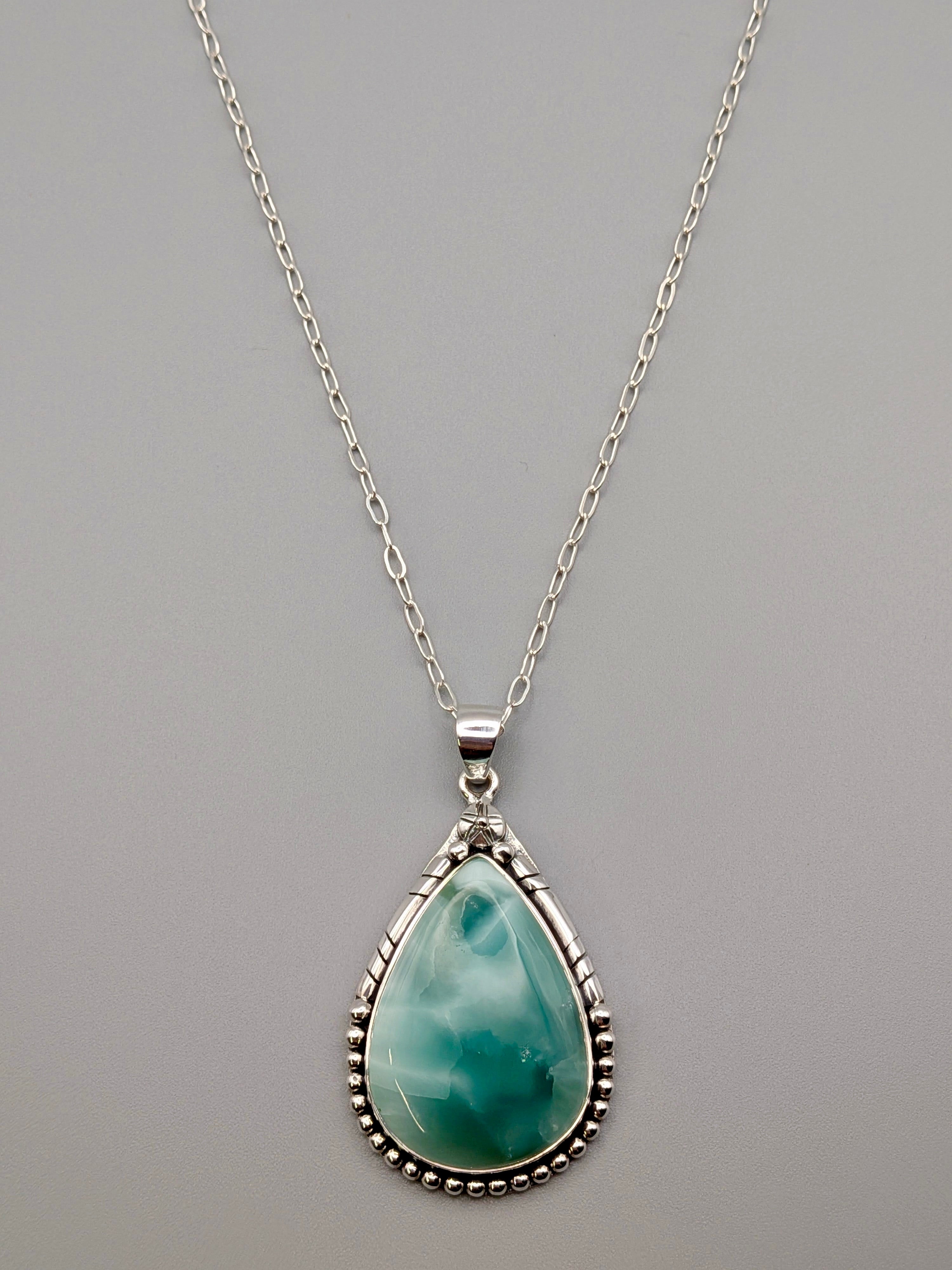 •HEMIMORPHITE TEAR - CANYON 3• sterling silver pendant
