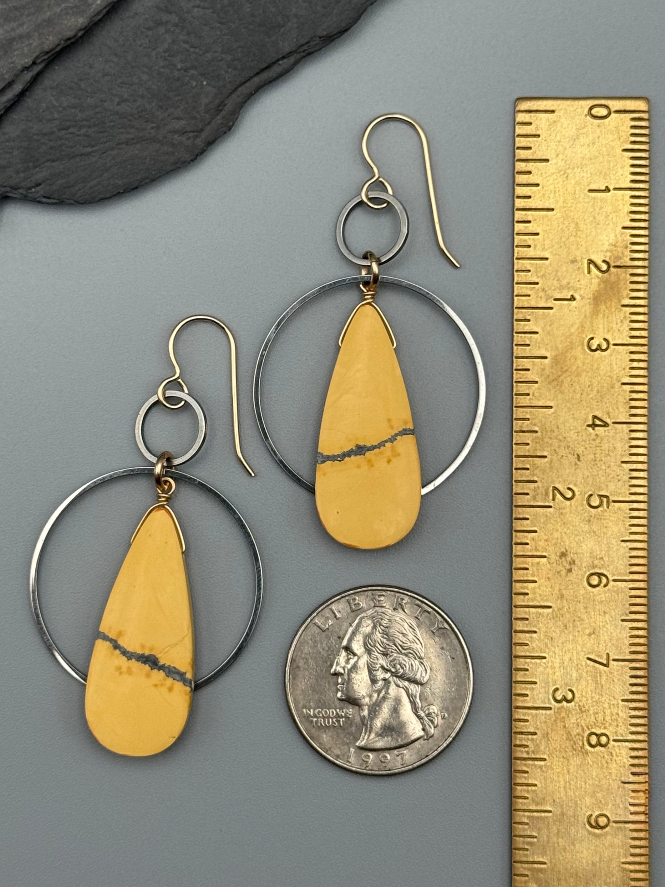 •EQUA-ORBIT• maligano jasper + mixed metal earrings