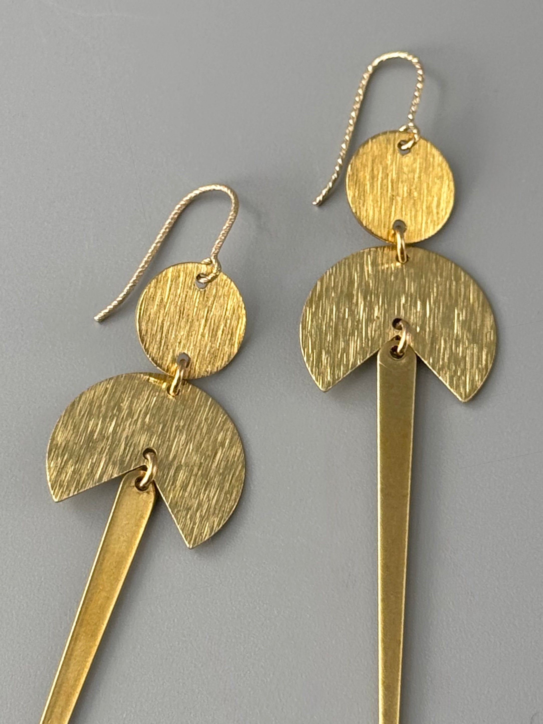 •PACMAN DAGGERS• gold dangle earrings