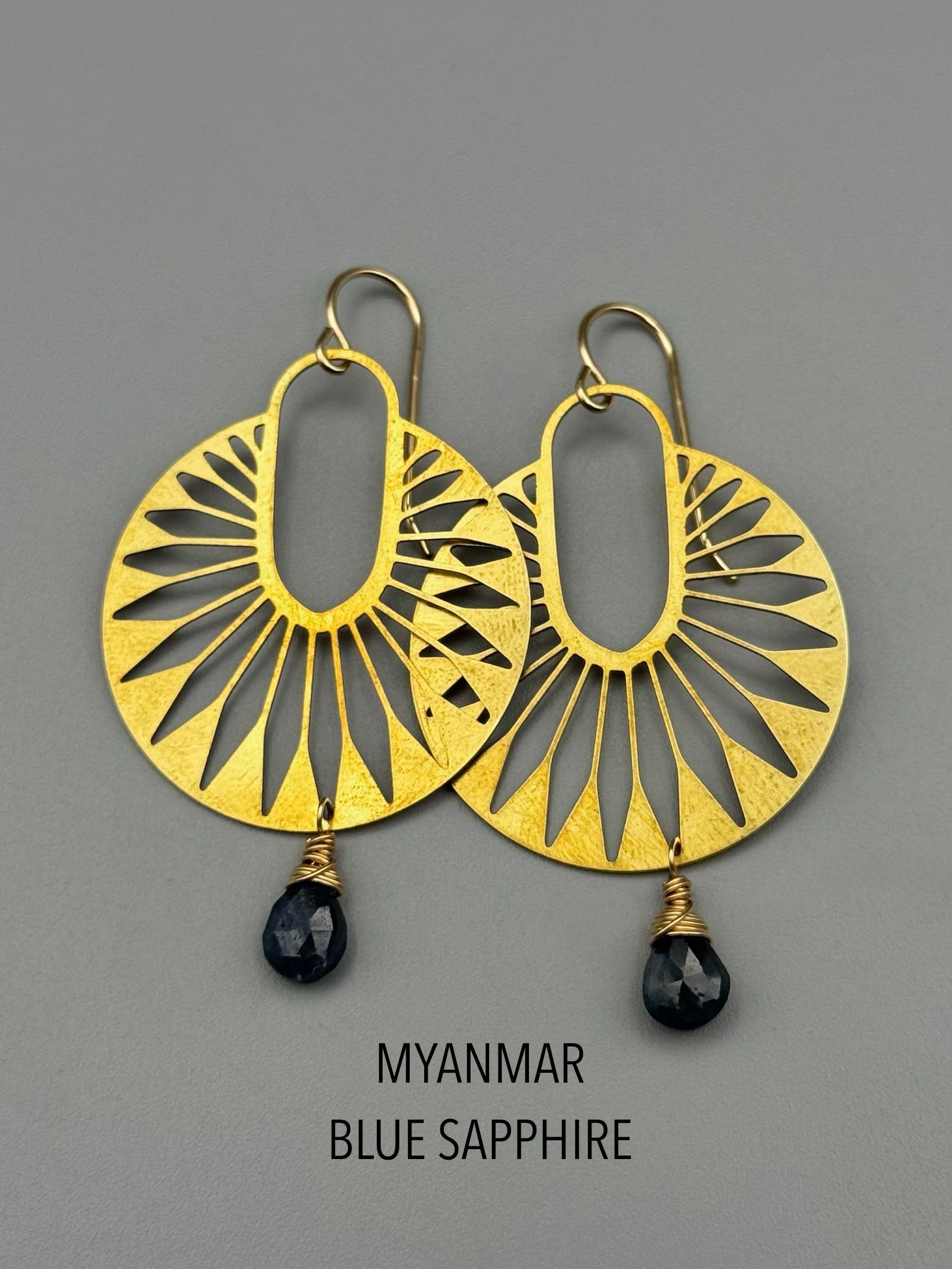 •DECO PALMS• gold earrings (various stones)