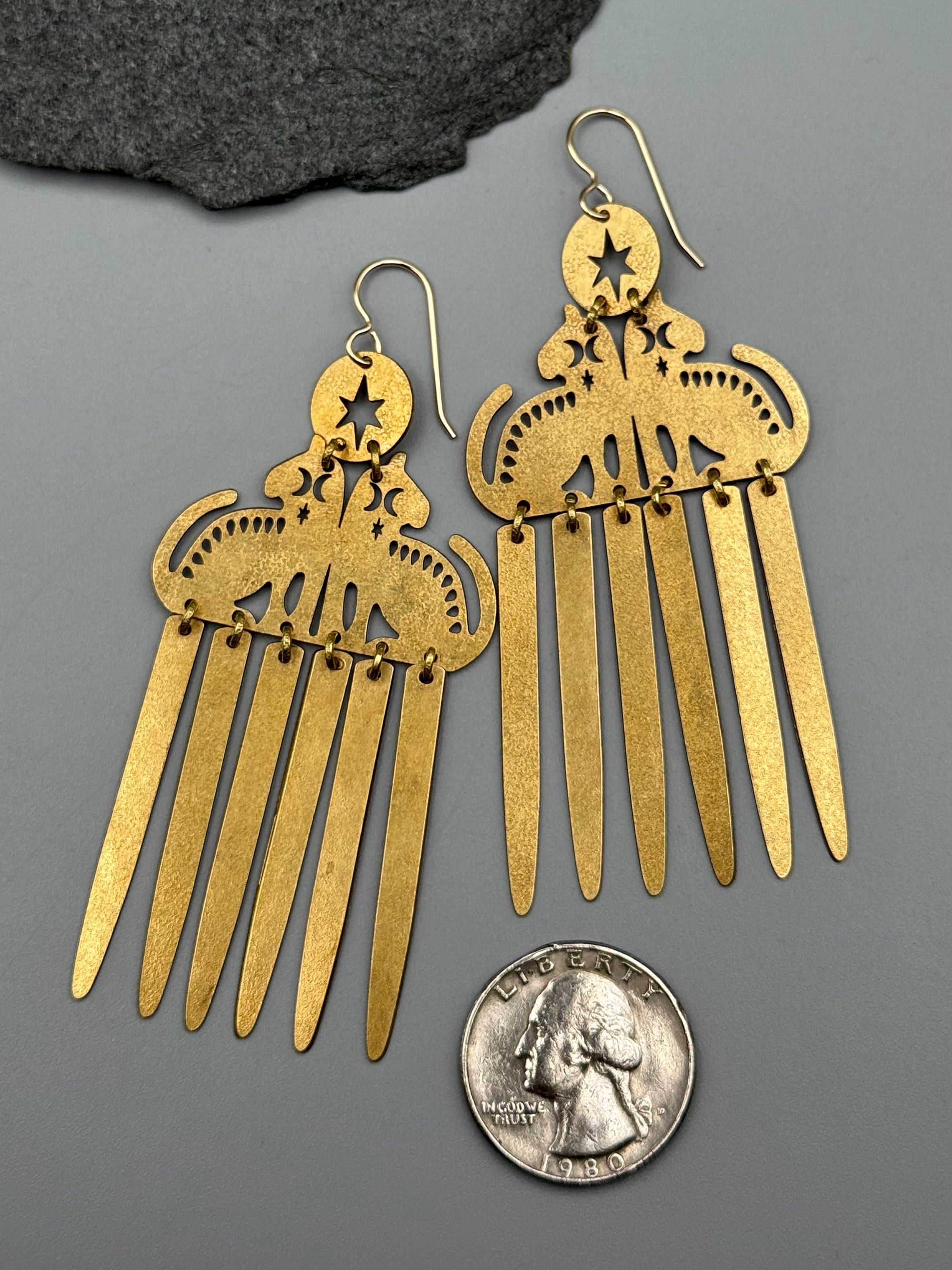 •FELION FRINGE• gold dangle earrings