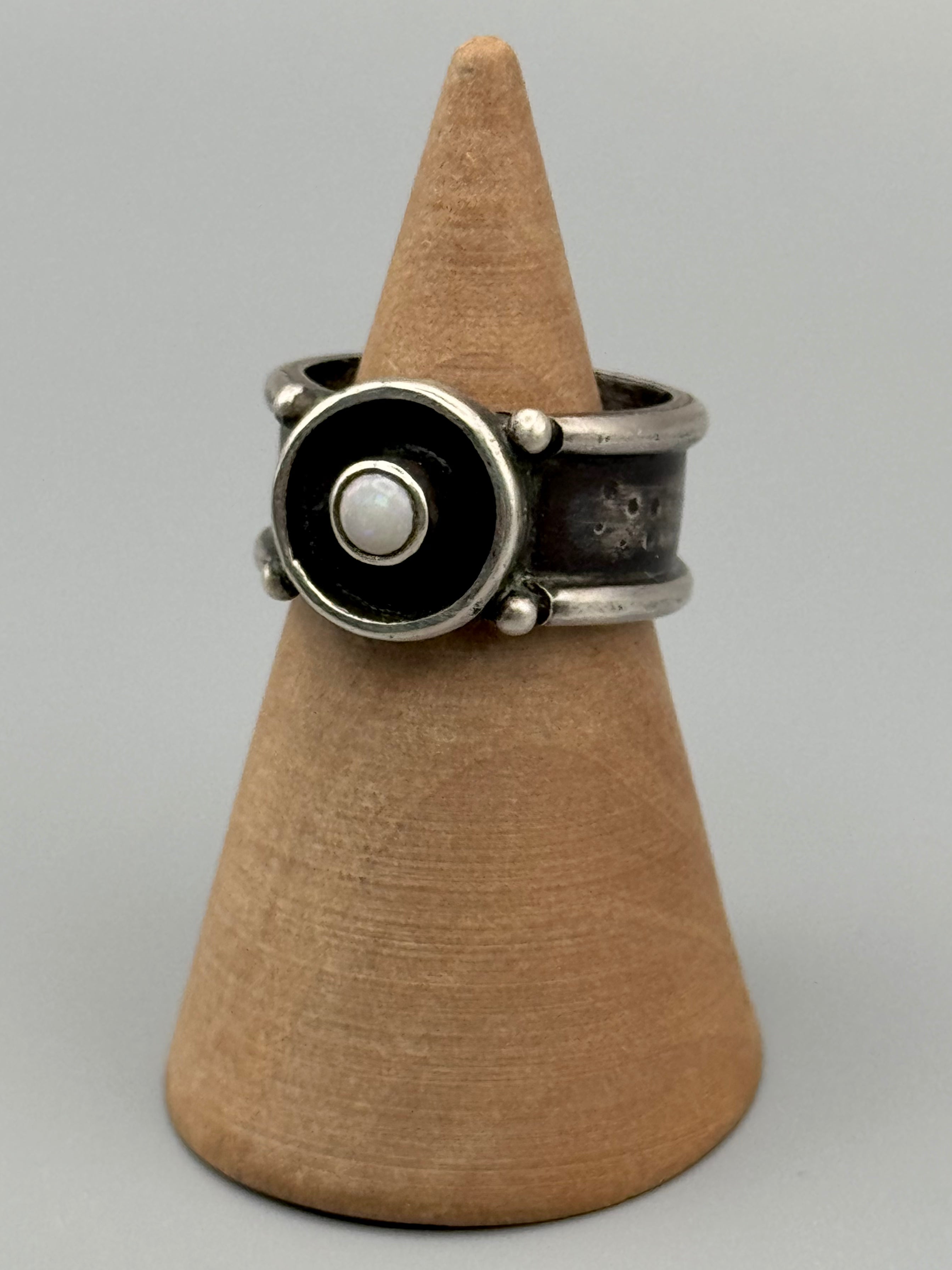 •BITTY• opal + silver ring (size 6.75)
