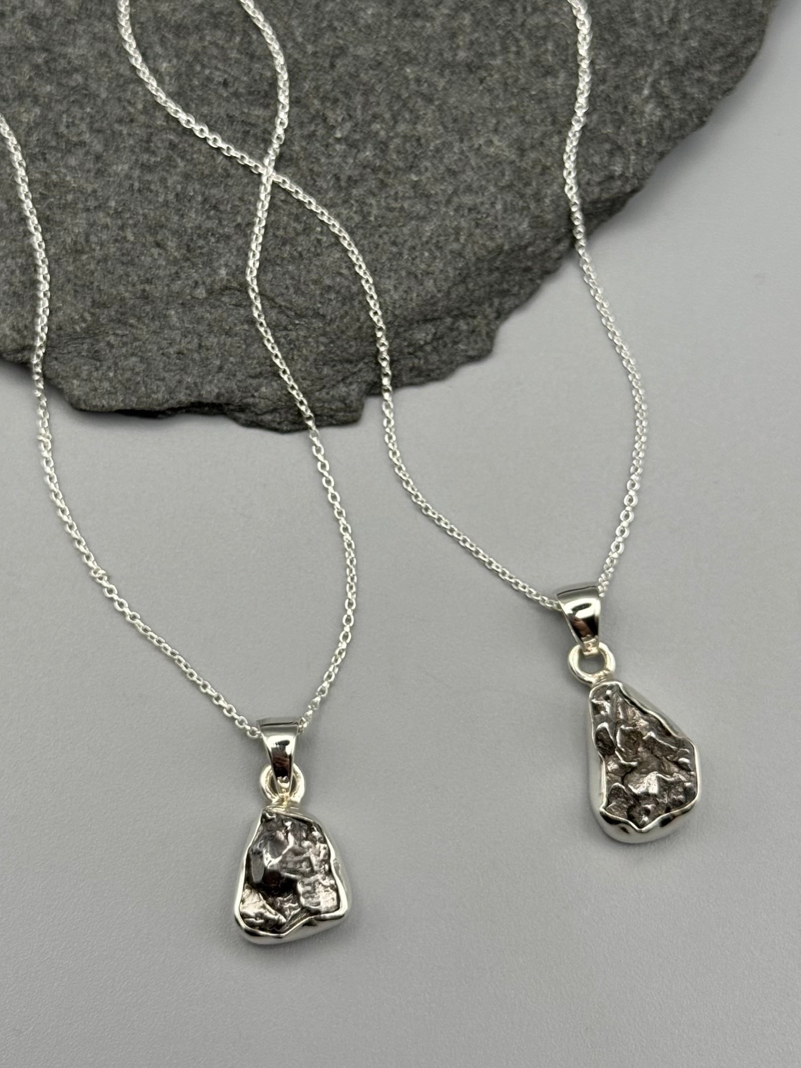 •METEORITE - NUGGET• sterling silver necklace (18" long)