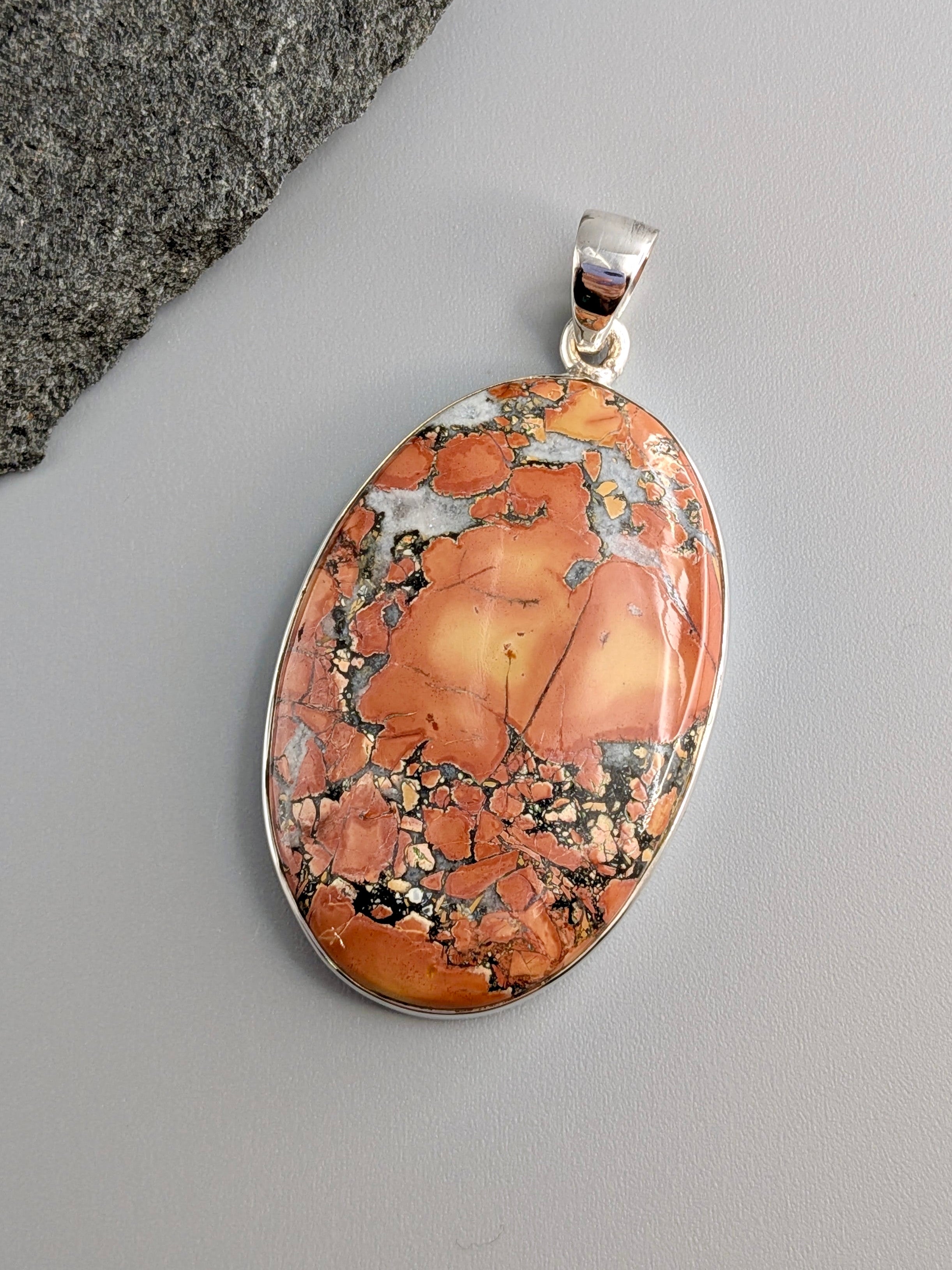 •MALIGANO JASPER OVAL• sterling silver pendant