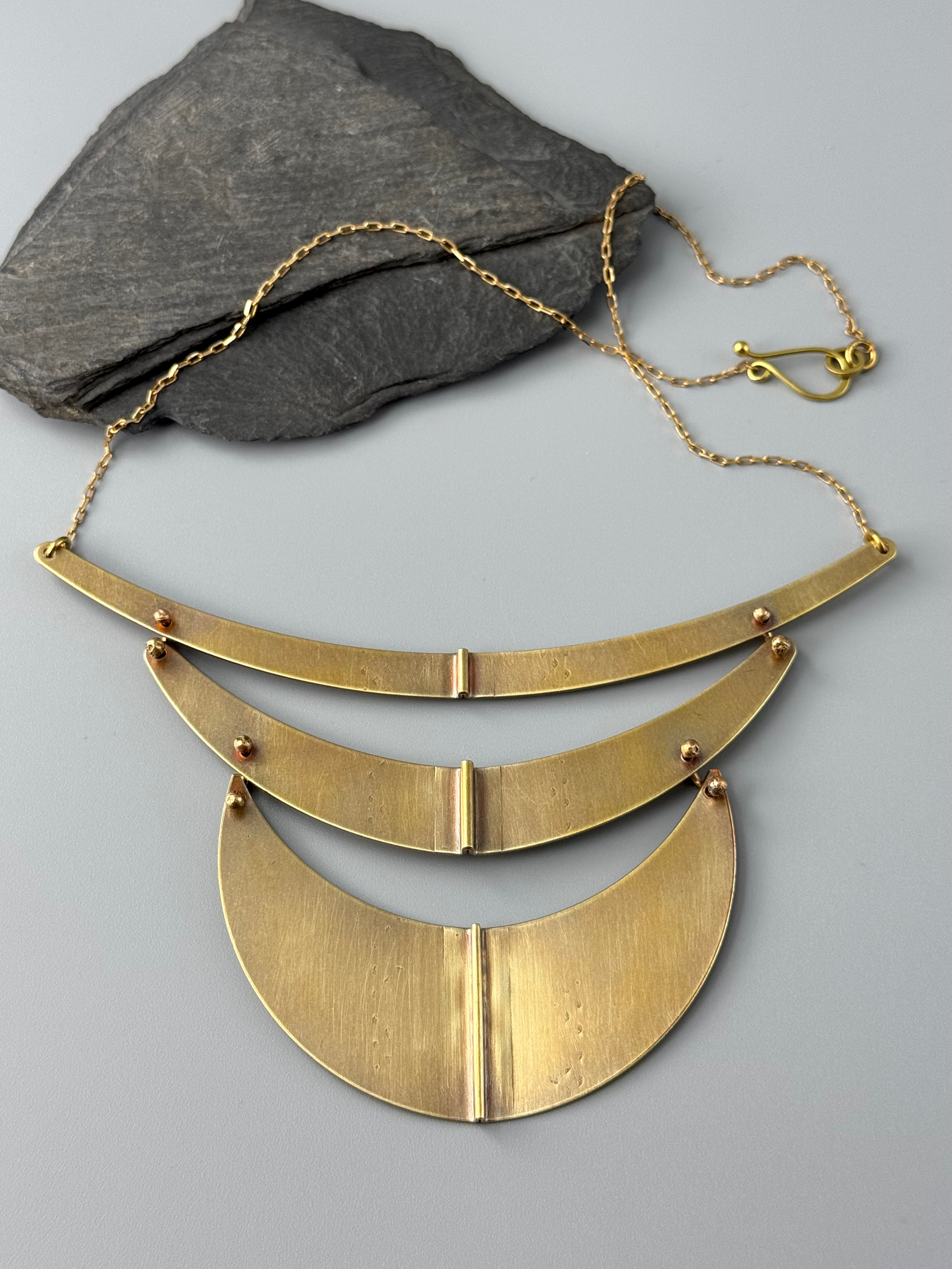 •ALIGNED• brass necklace (17" long)