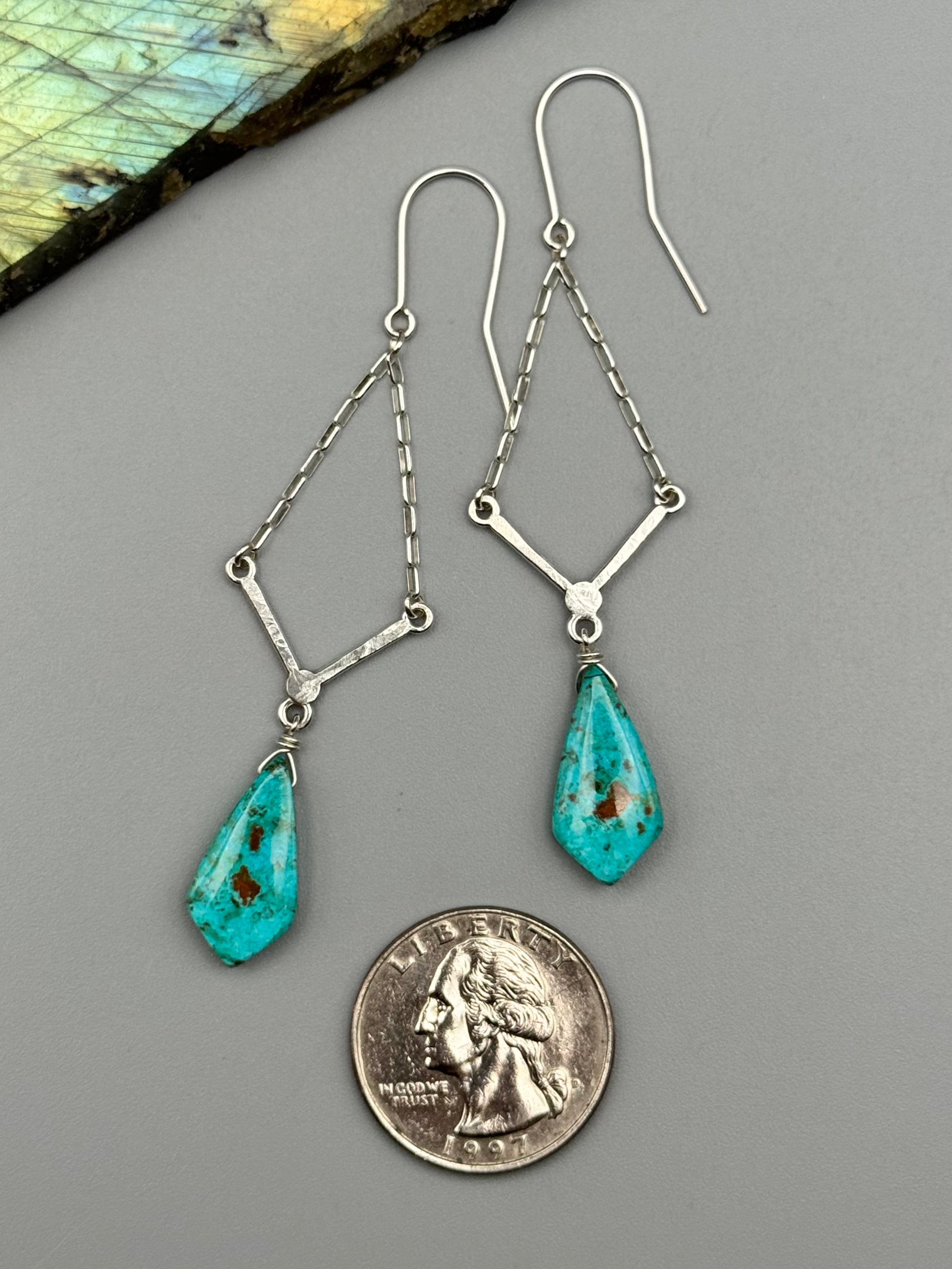 •AXIOM• chrysocolla kite + silver earrings