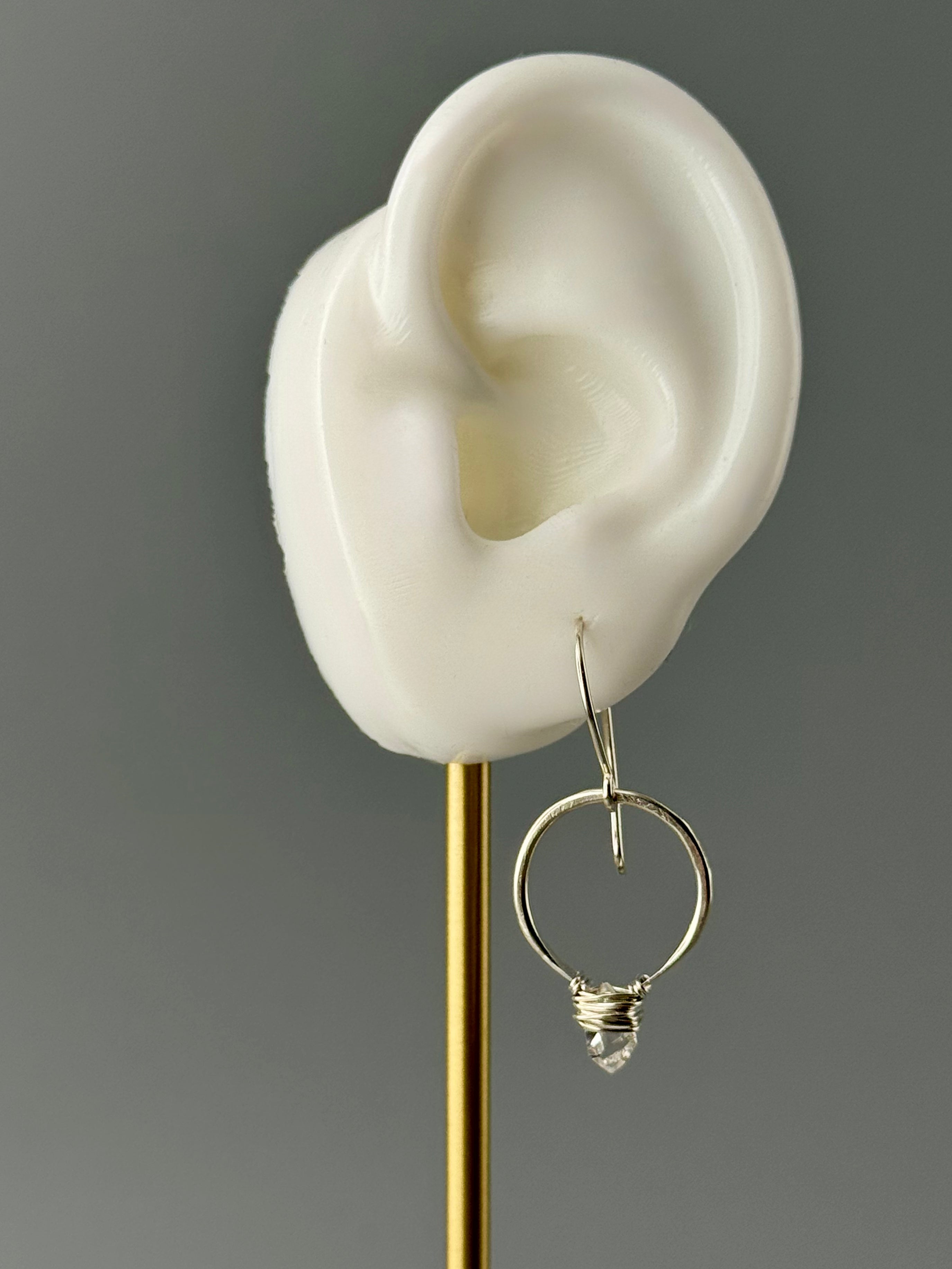 •PIKE HOOP• herkimer + silver earrings