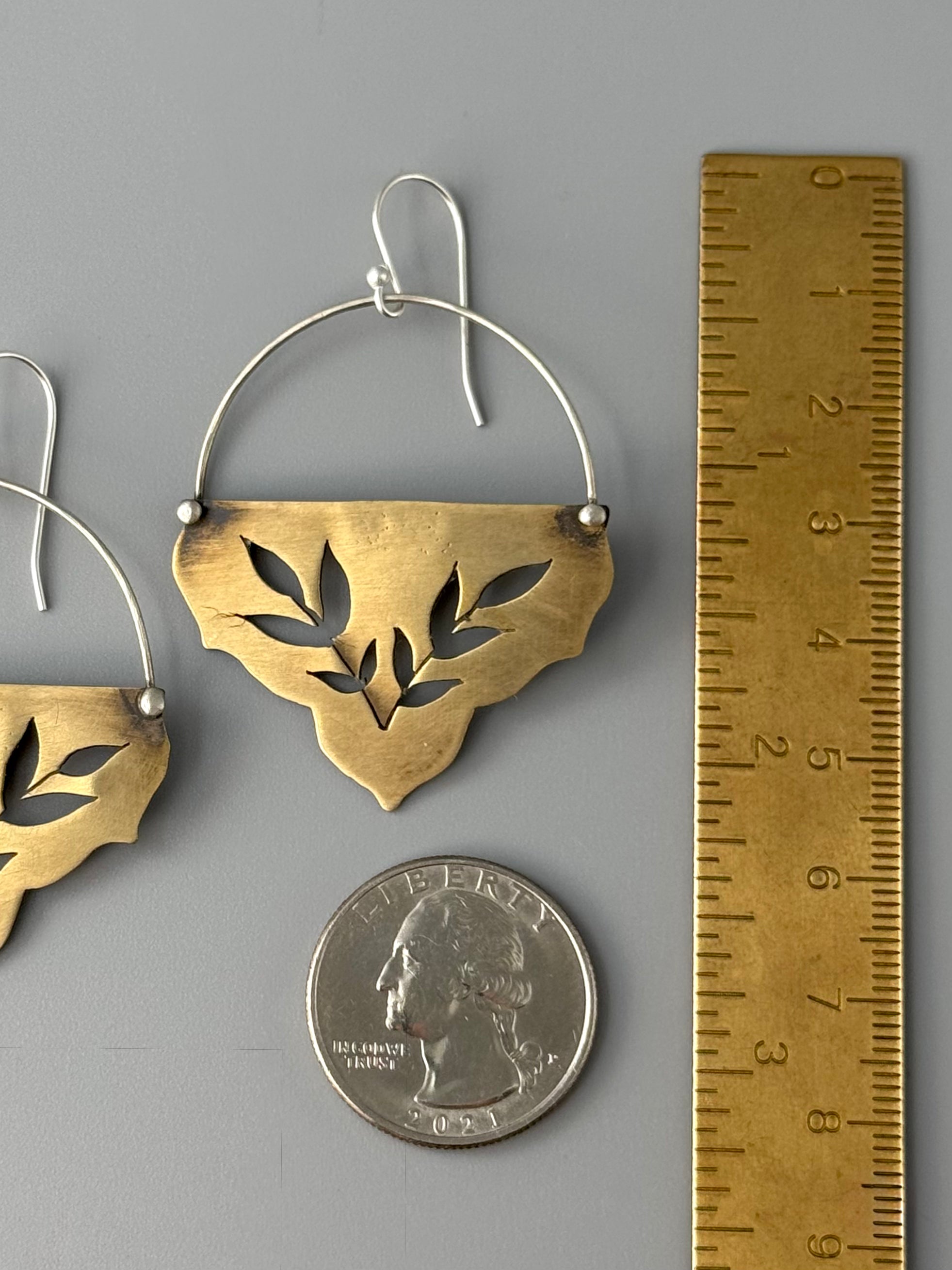 •SWEETGRASS FANCY BASKET• mixed metal dangle earrings