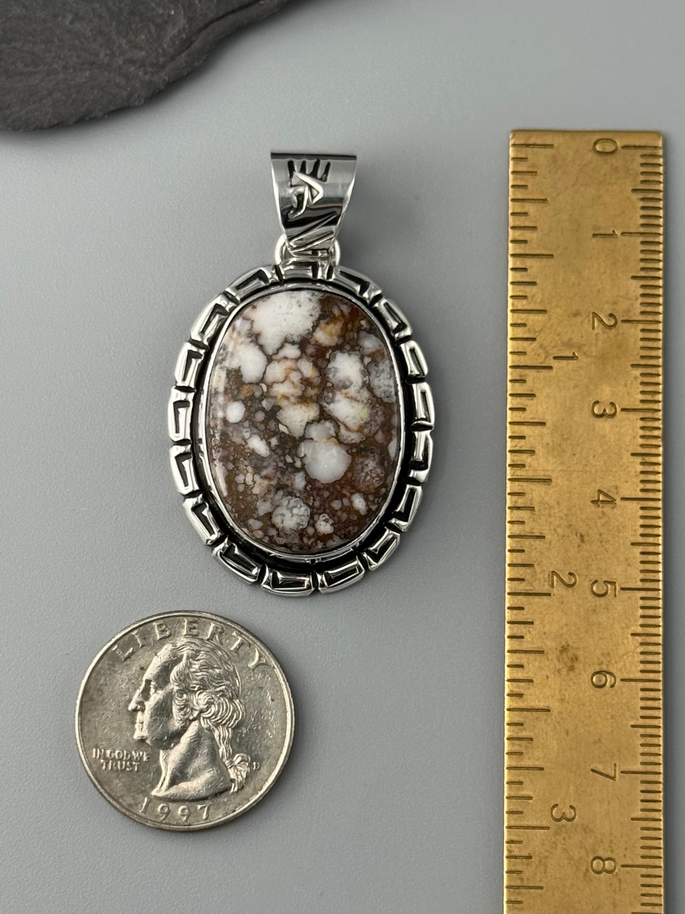 •WILD HORSE JASPER - WIND• Navajo sterling silver pendant