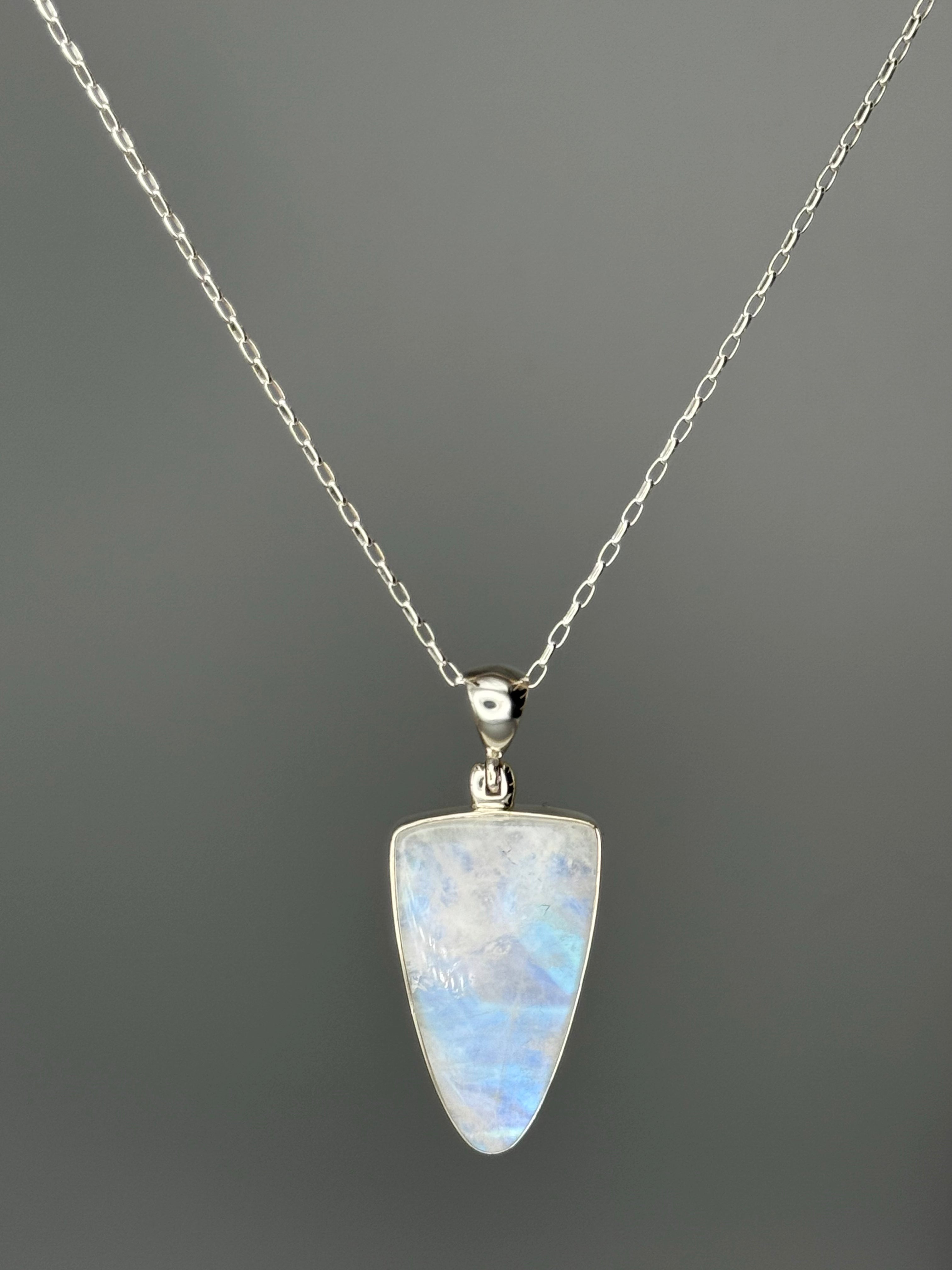 •RAINBOW MOONSTONE FANG• sterling silver pendant