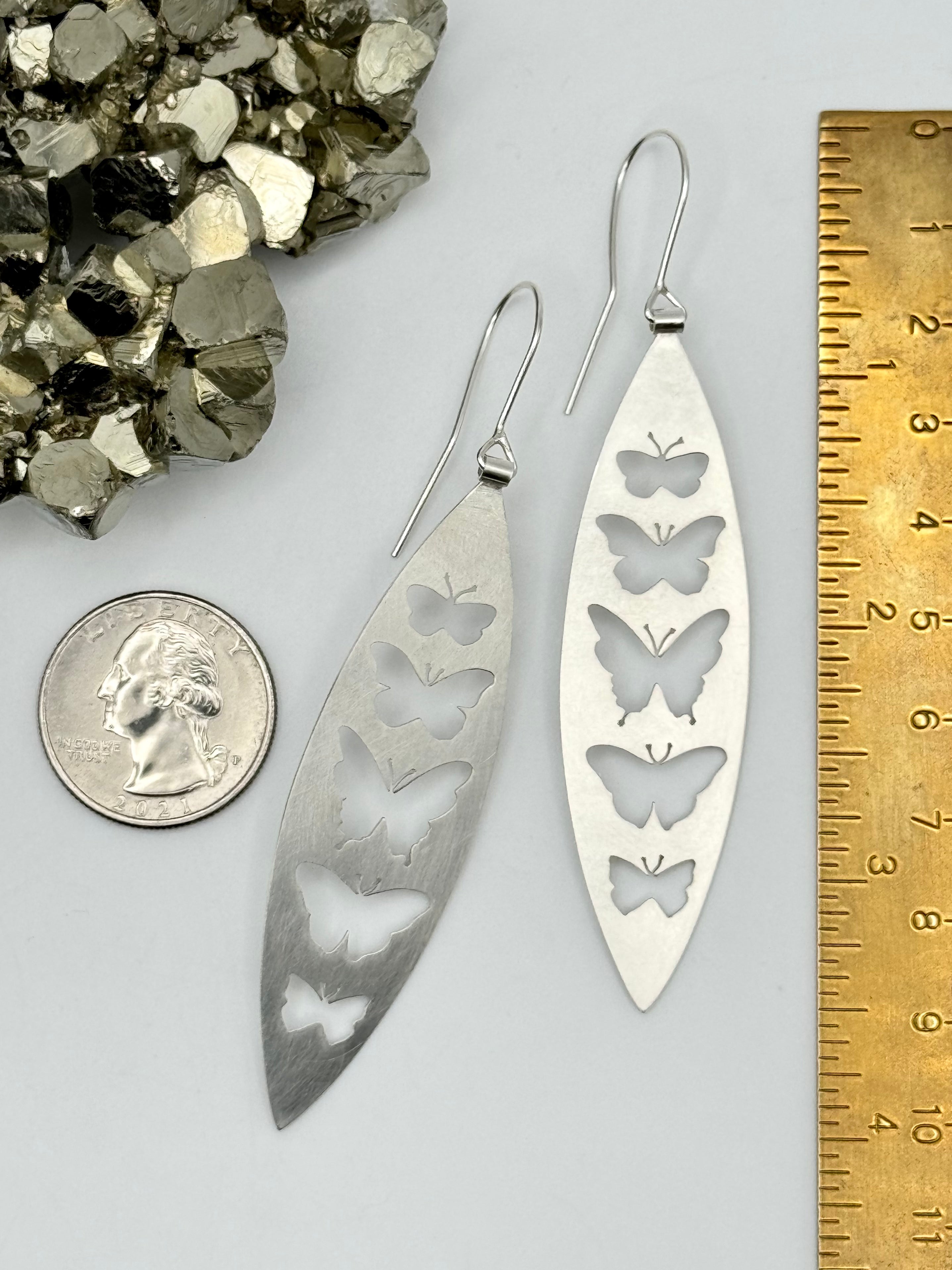 •BUTTERFLY TOTEM• silver cutout earrings