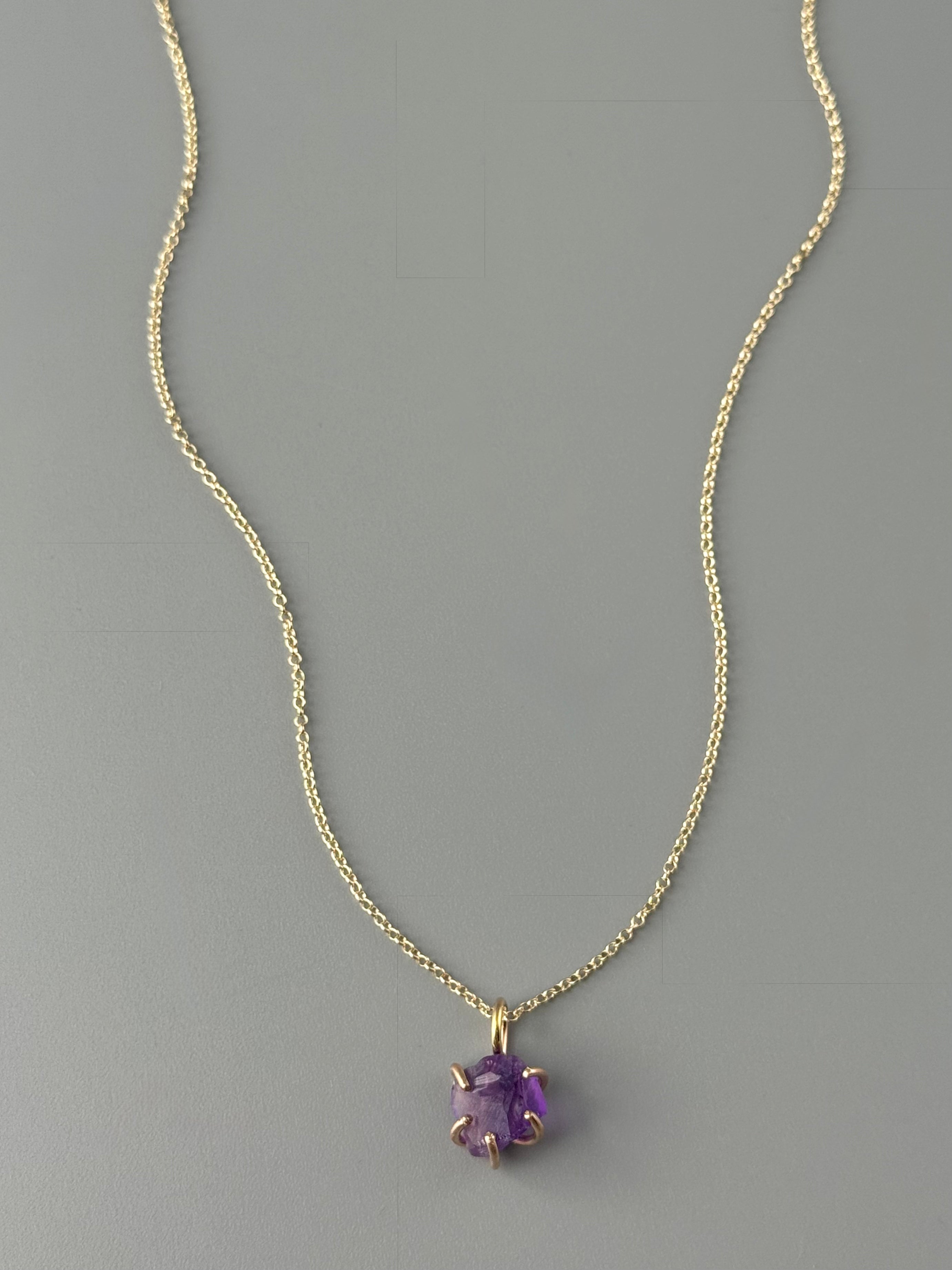 •CRADLE• amethyst + gold necklace (18" long)