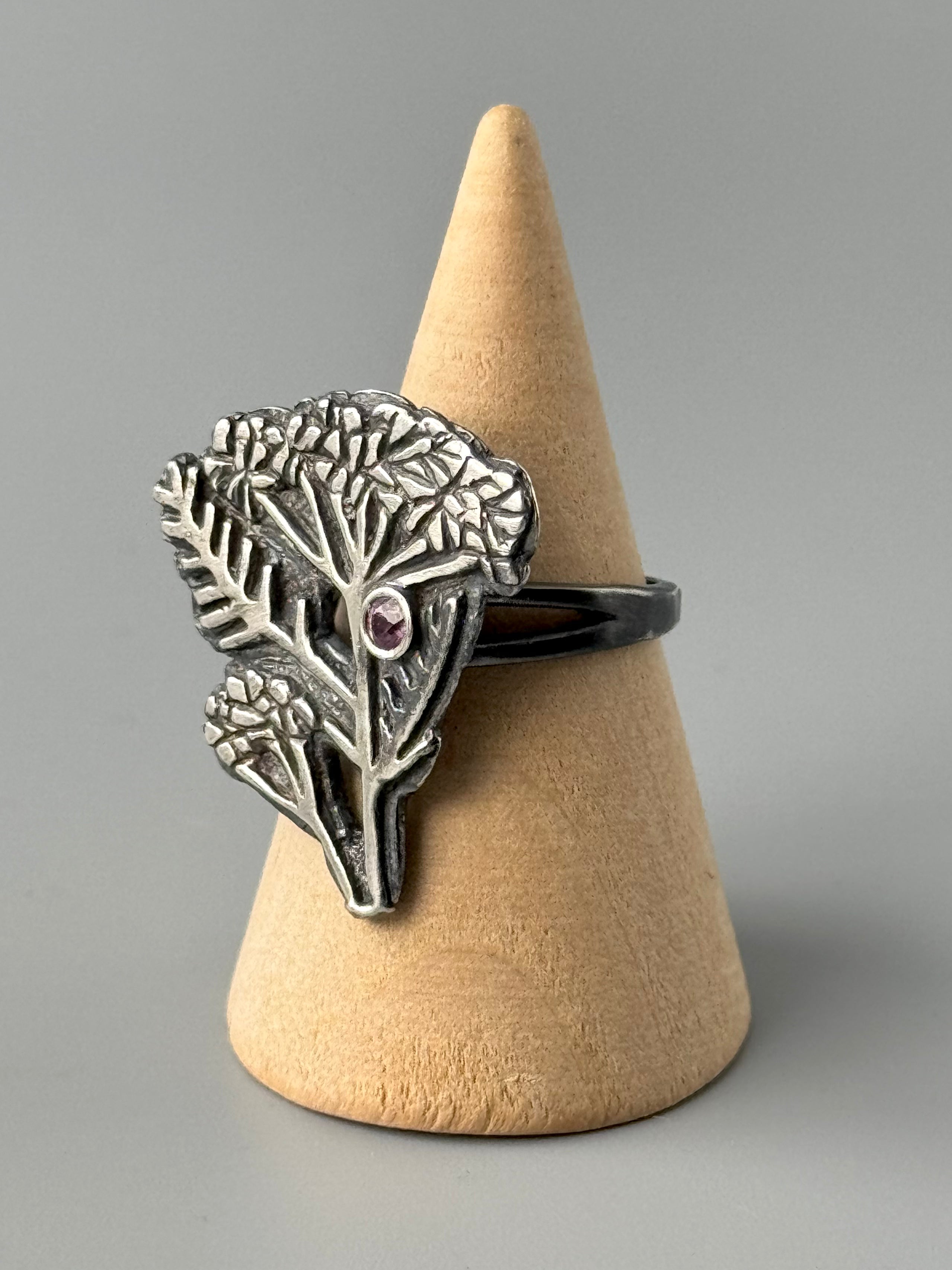 •YARROW• pink sapphire + silver ring (size 8.25)