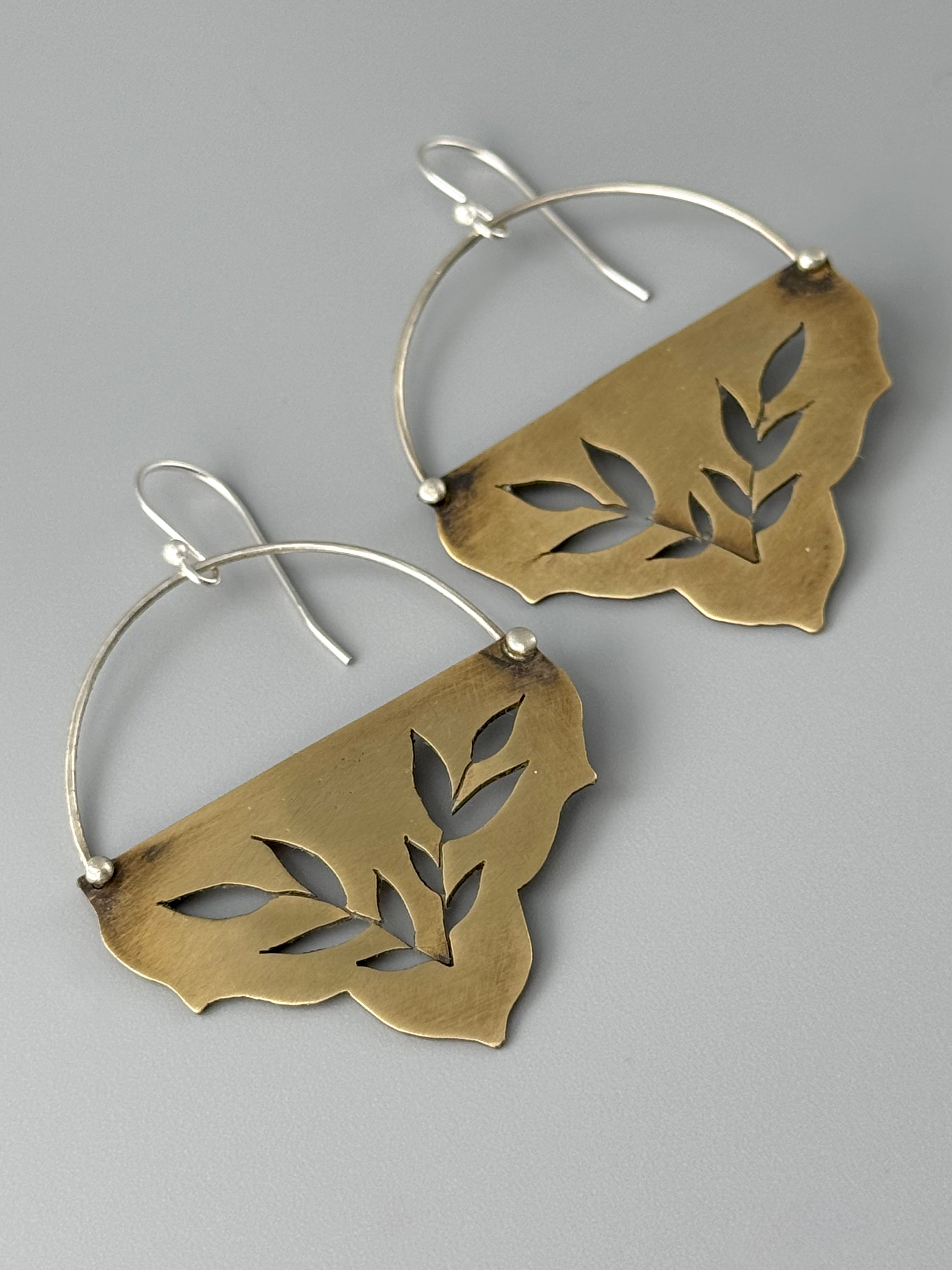 •SWEETGRASS FANCY BASKET• mixed metal dangle earrings