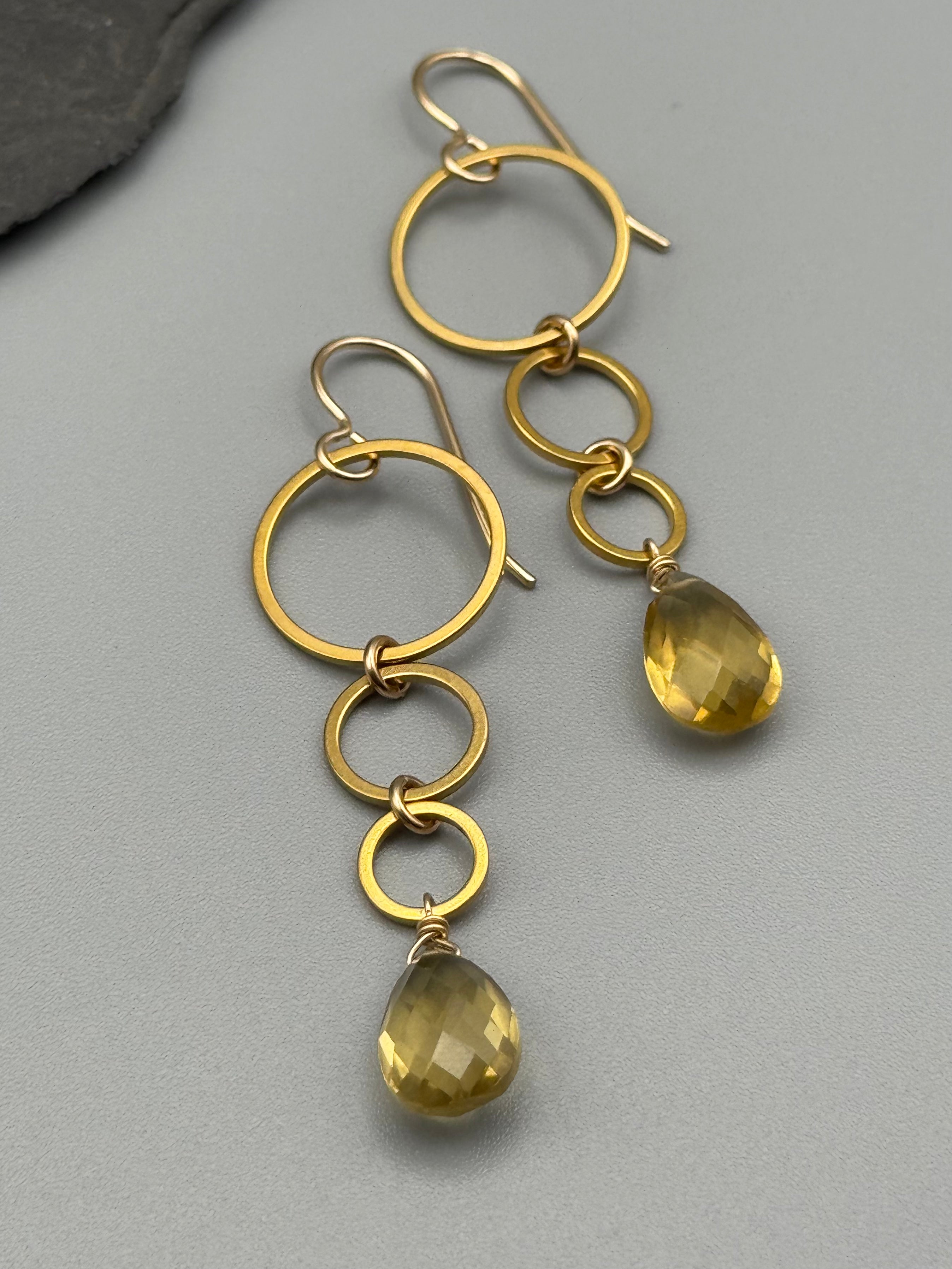 •6 OF CUPS• citrine + gold earrings