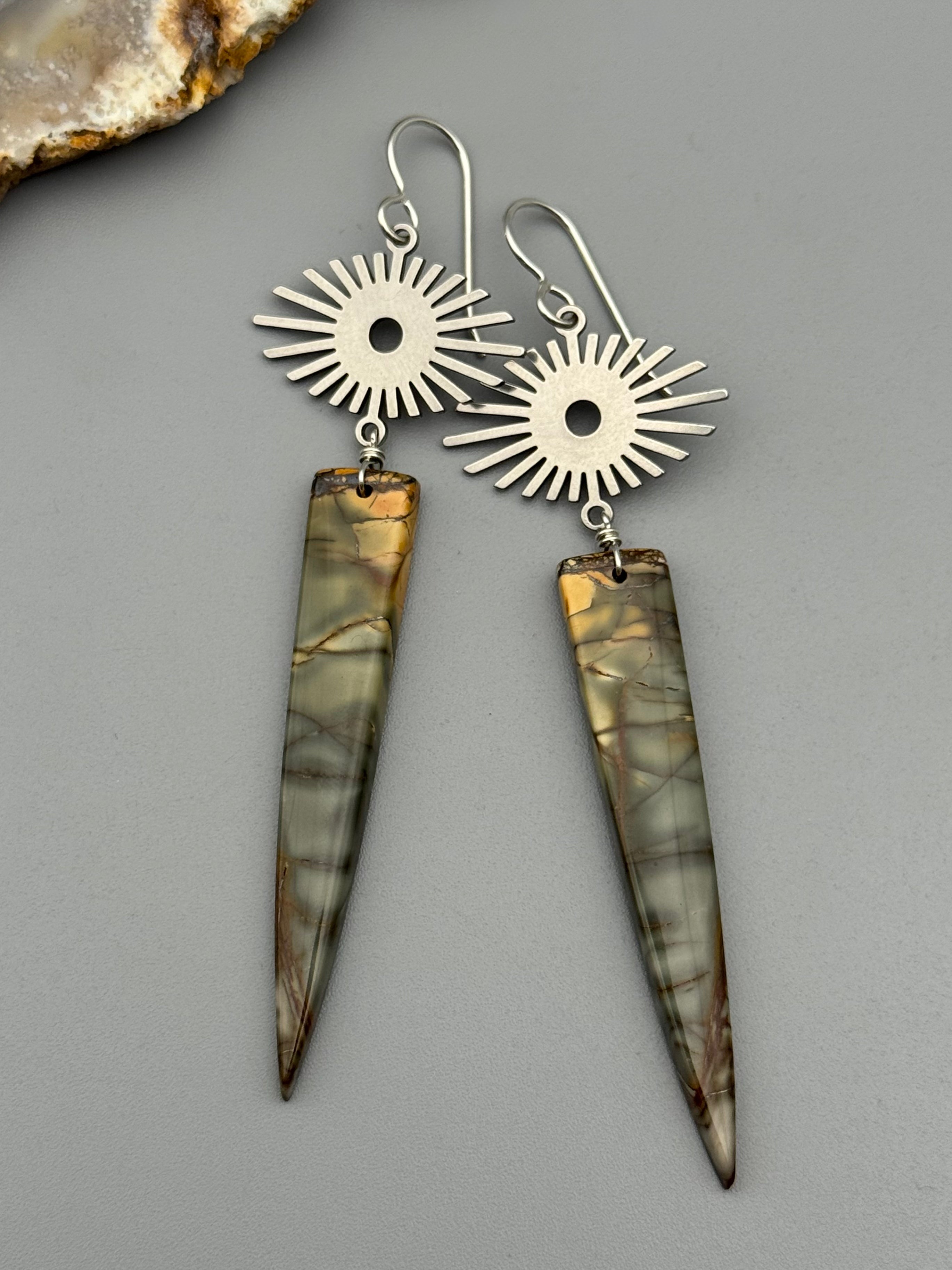 •EYE SHINE• red creek jasper + silver earrings