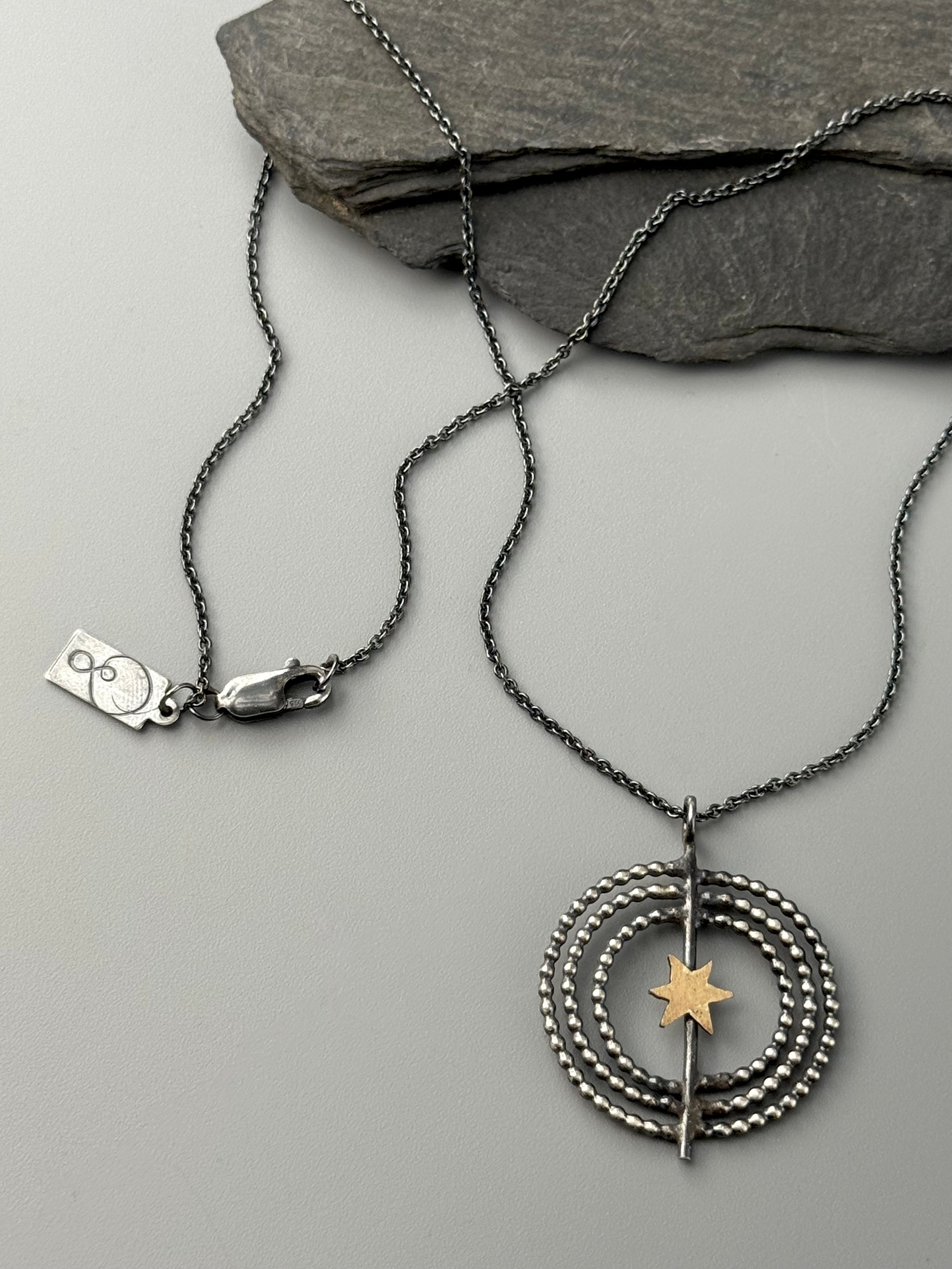 •INNER COMPASS• mixed metal necklace (16" long)