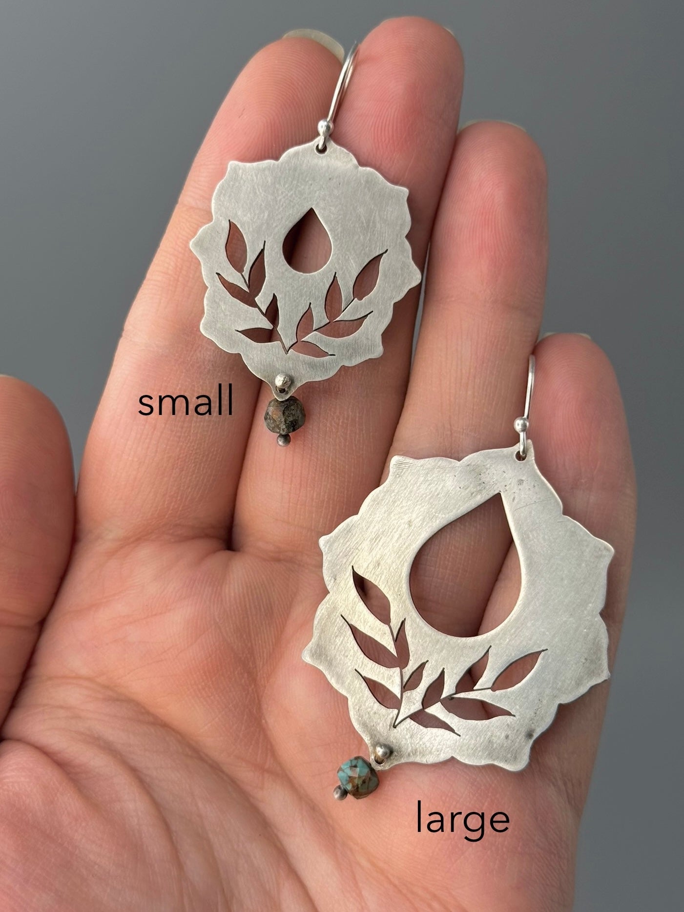 •SWEETGRASS FLOWER• turquoise + silver dangle earrings