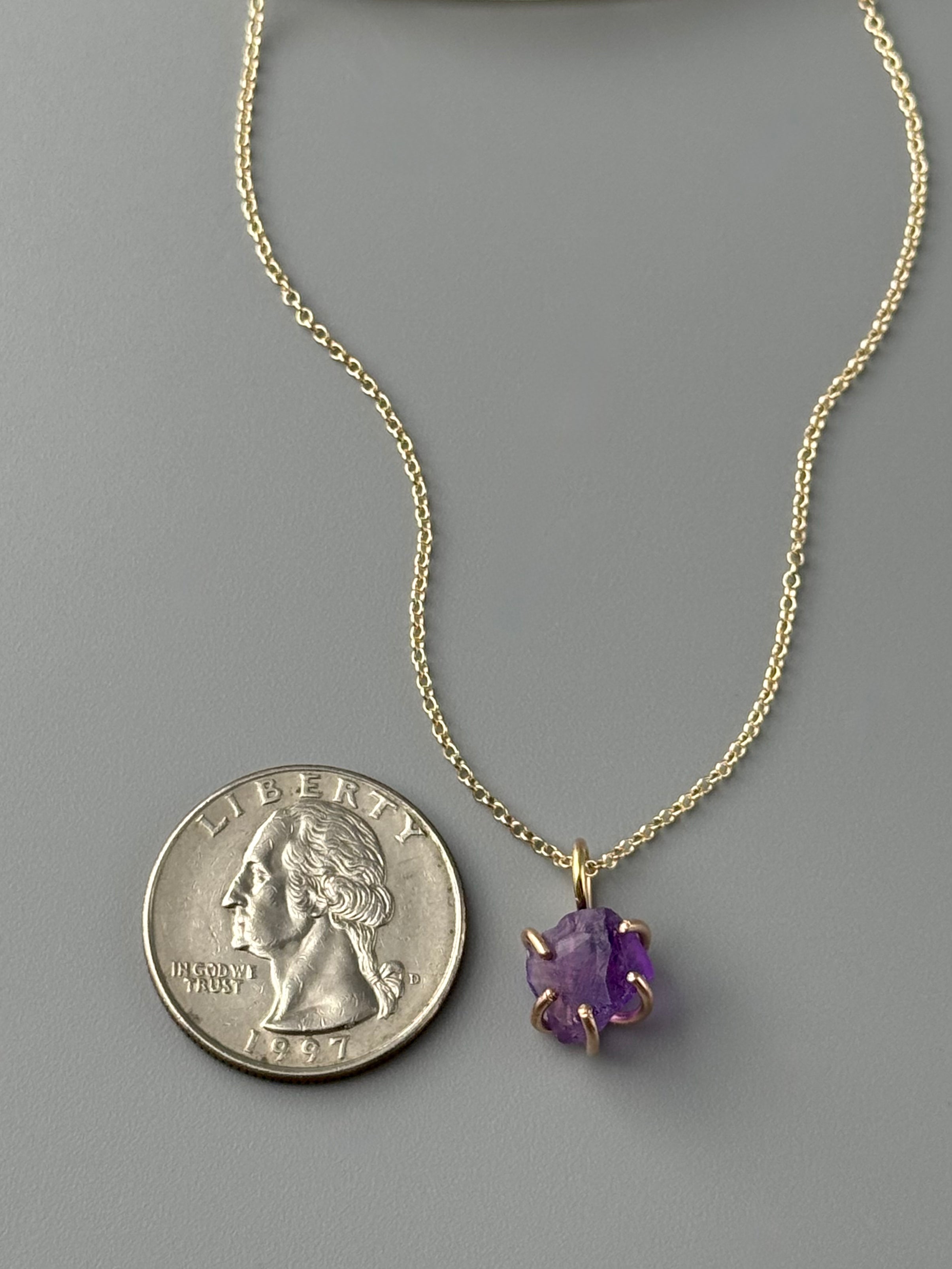 •CRADLE• amethyst + gold necklace (18" long)