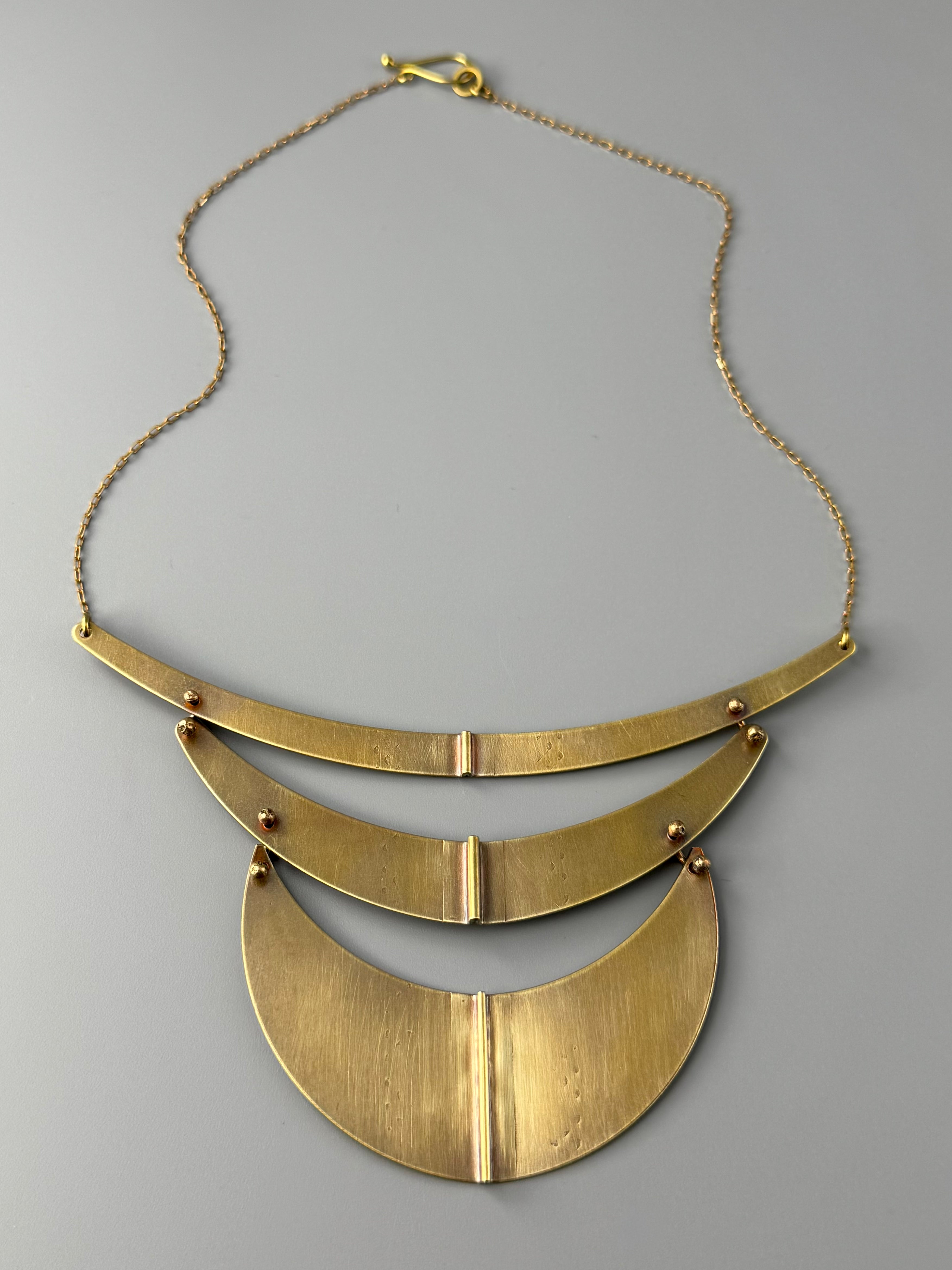 •ALIGNED• brass necklace (17" long)