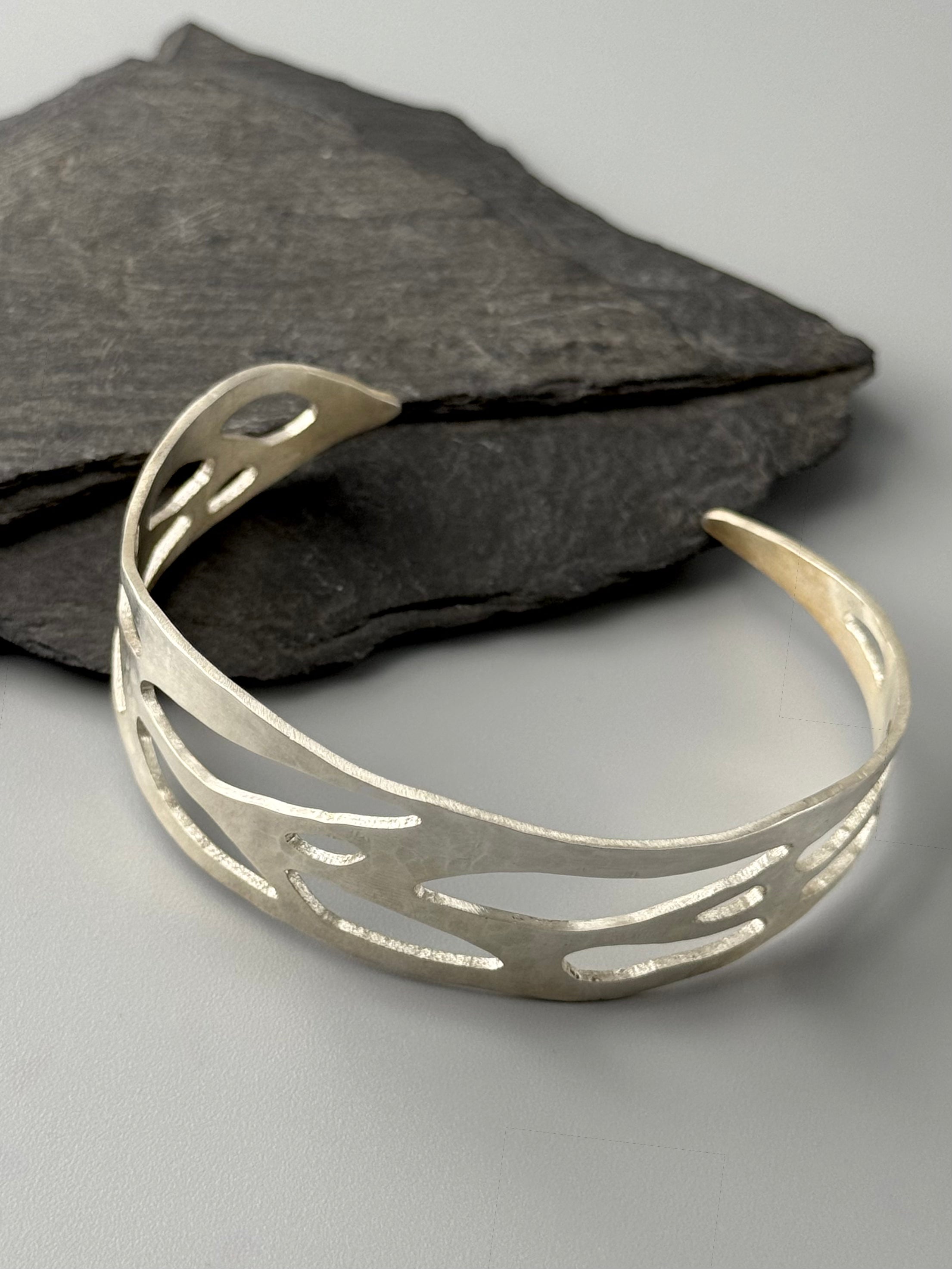 •MONSTERA ADANSONII• sterling silver cuff bracelet