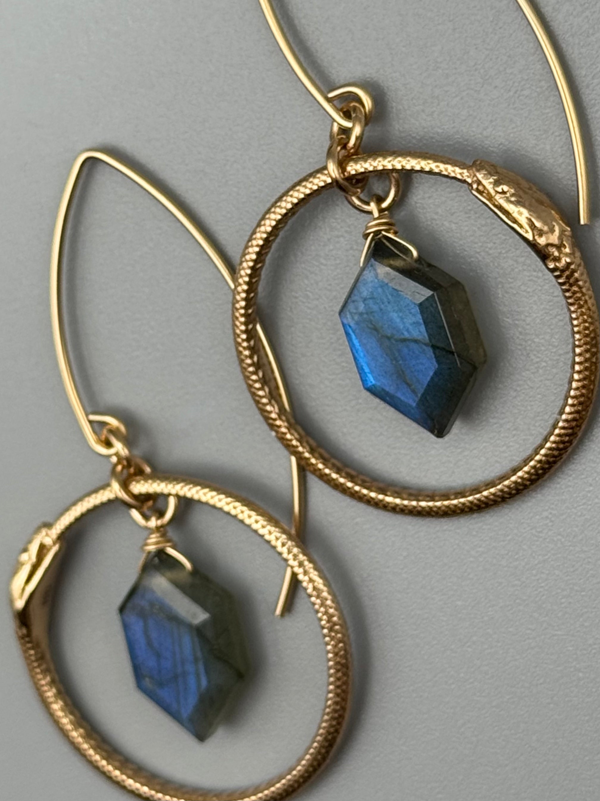 •OUROBOROS• labradorite + gold earrings