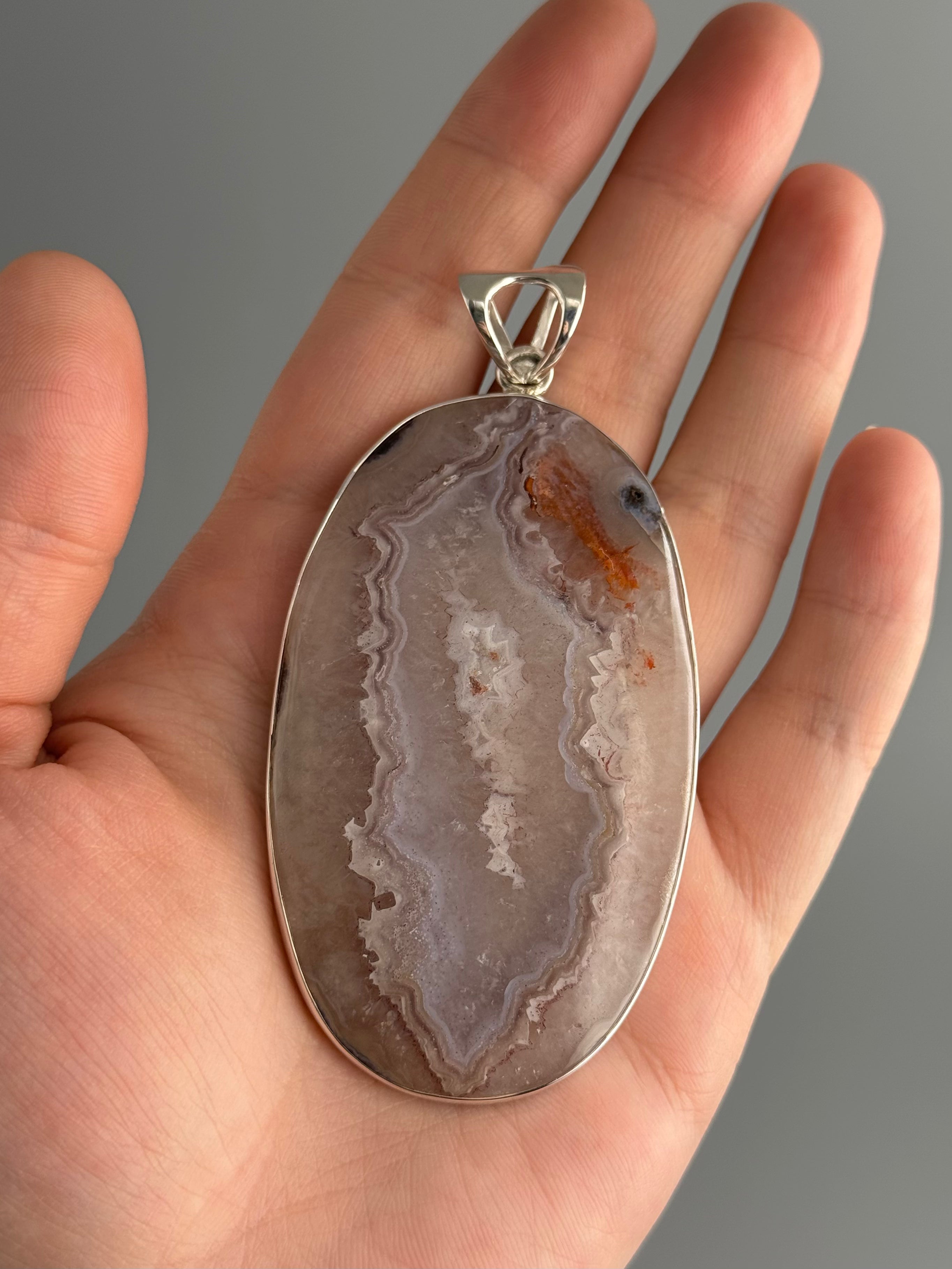•AGUA NUEVA AGATE - LARGE OVAL• sterling silver pendant