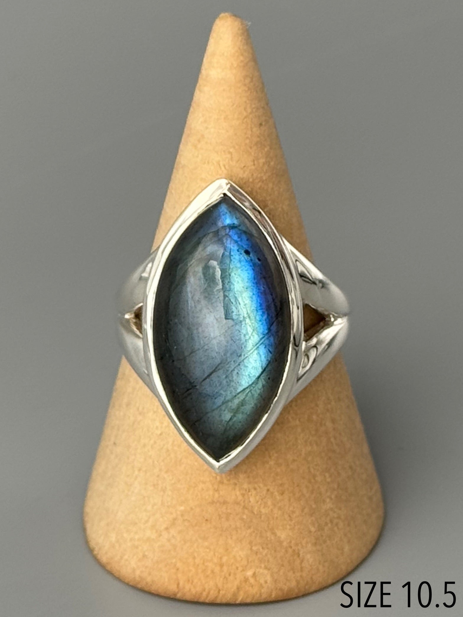 •LABRADORITE - EYE• split band silver ring (various sizes)
