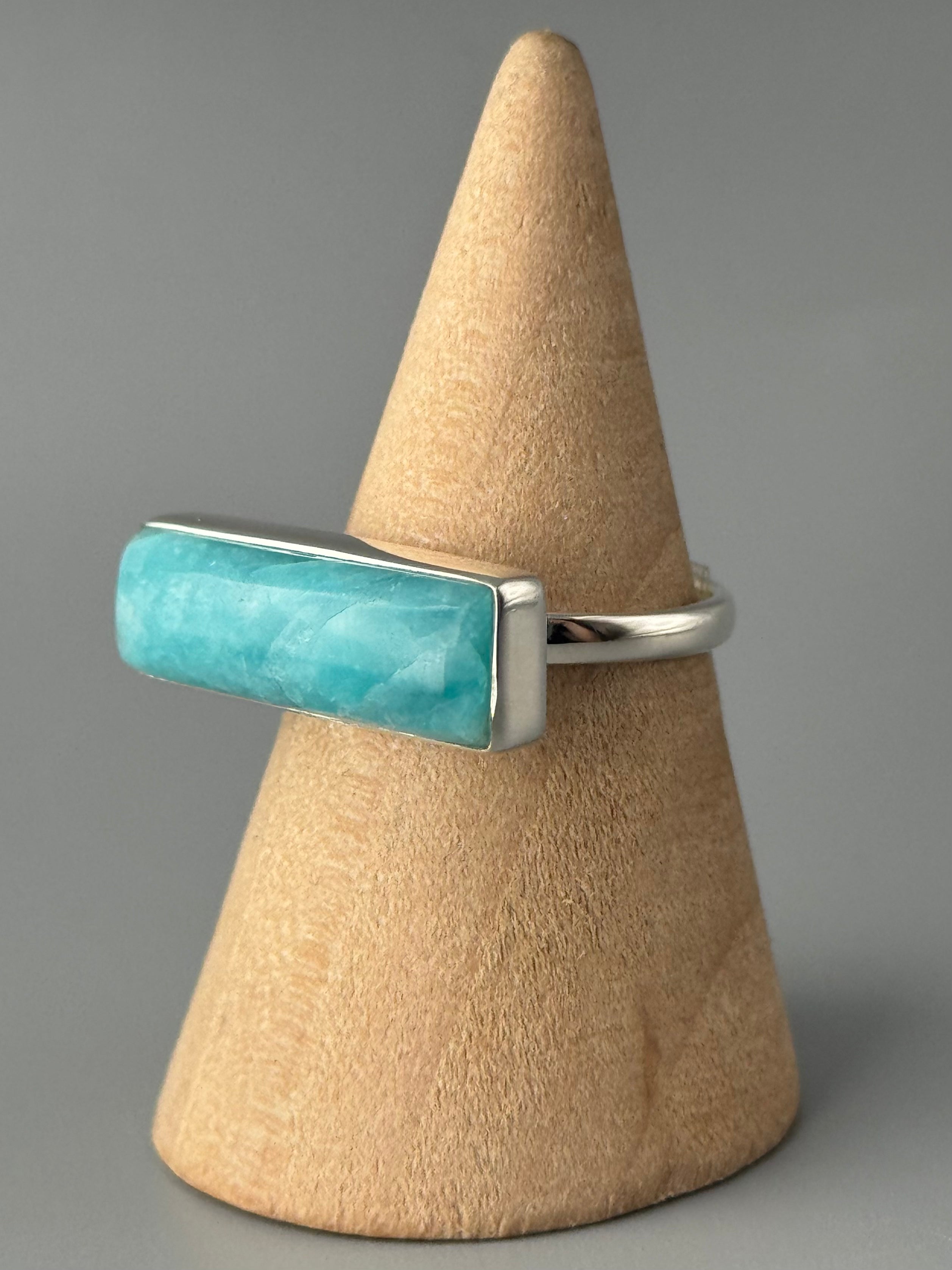 •AMAZONITE - BAR• sterling silver ring (various sizes)