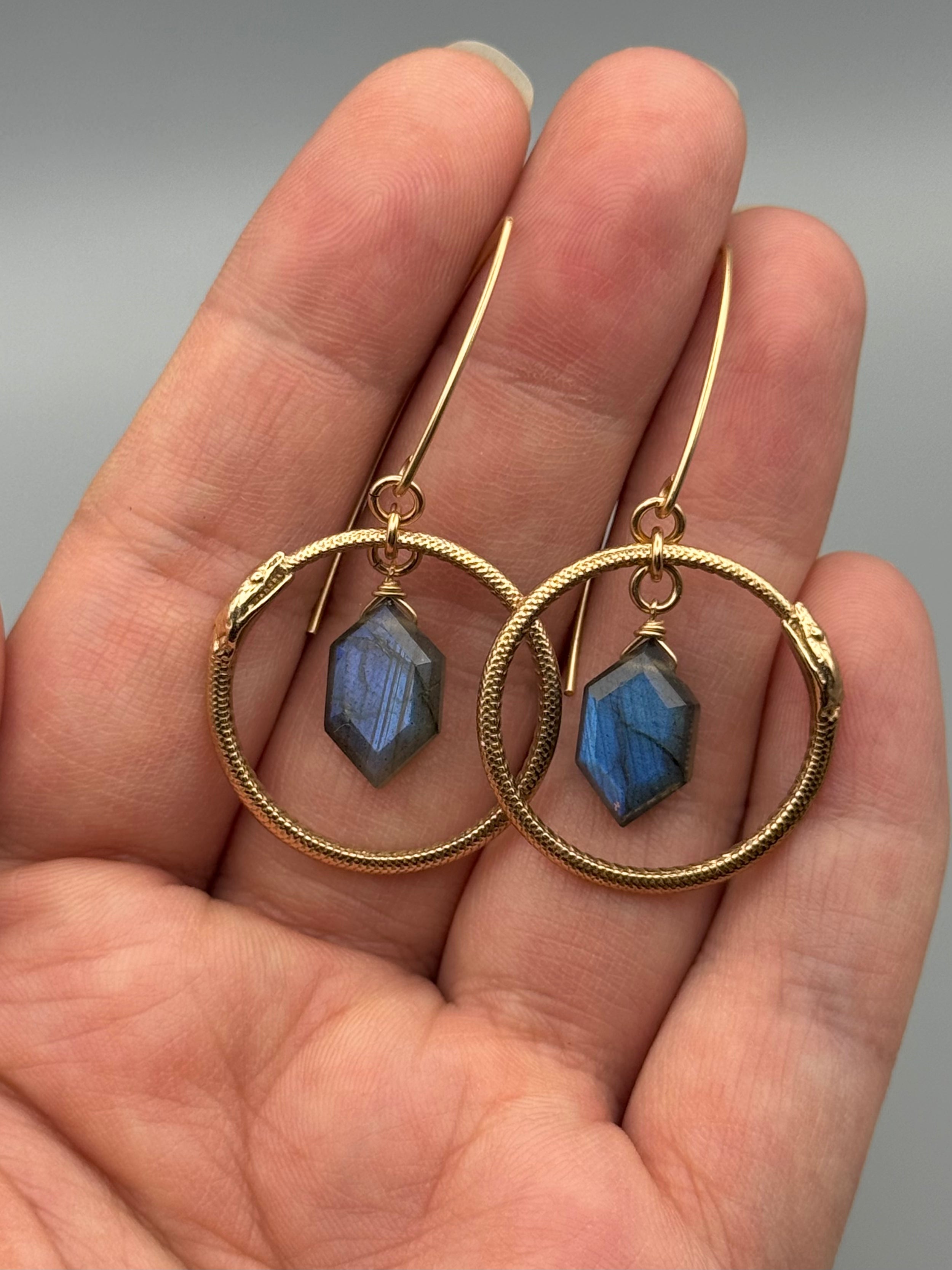 •OUROBOROS• labradorite + gold earrings