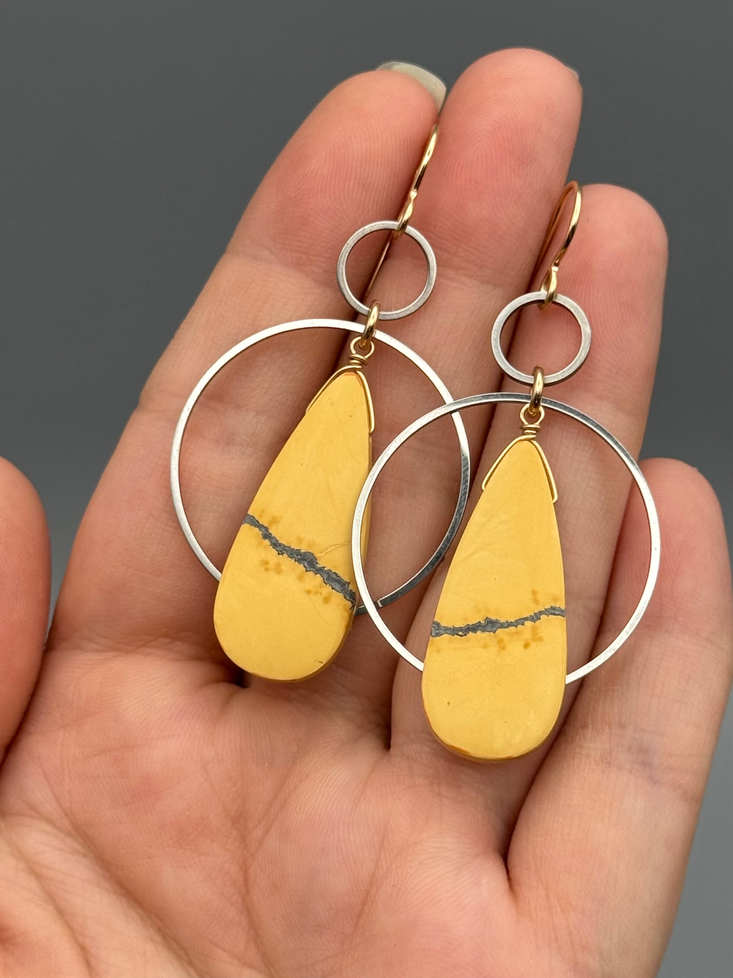 •EQUA-ORBIT• maligano jasper + mixed metal earrings