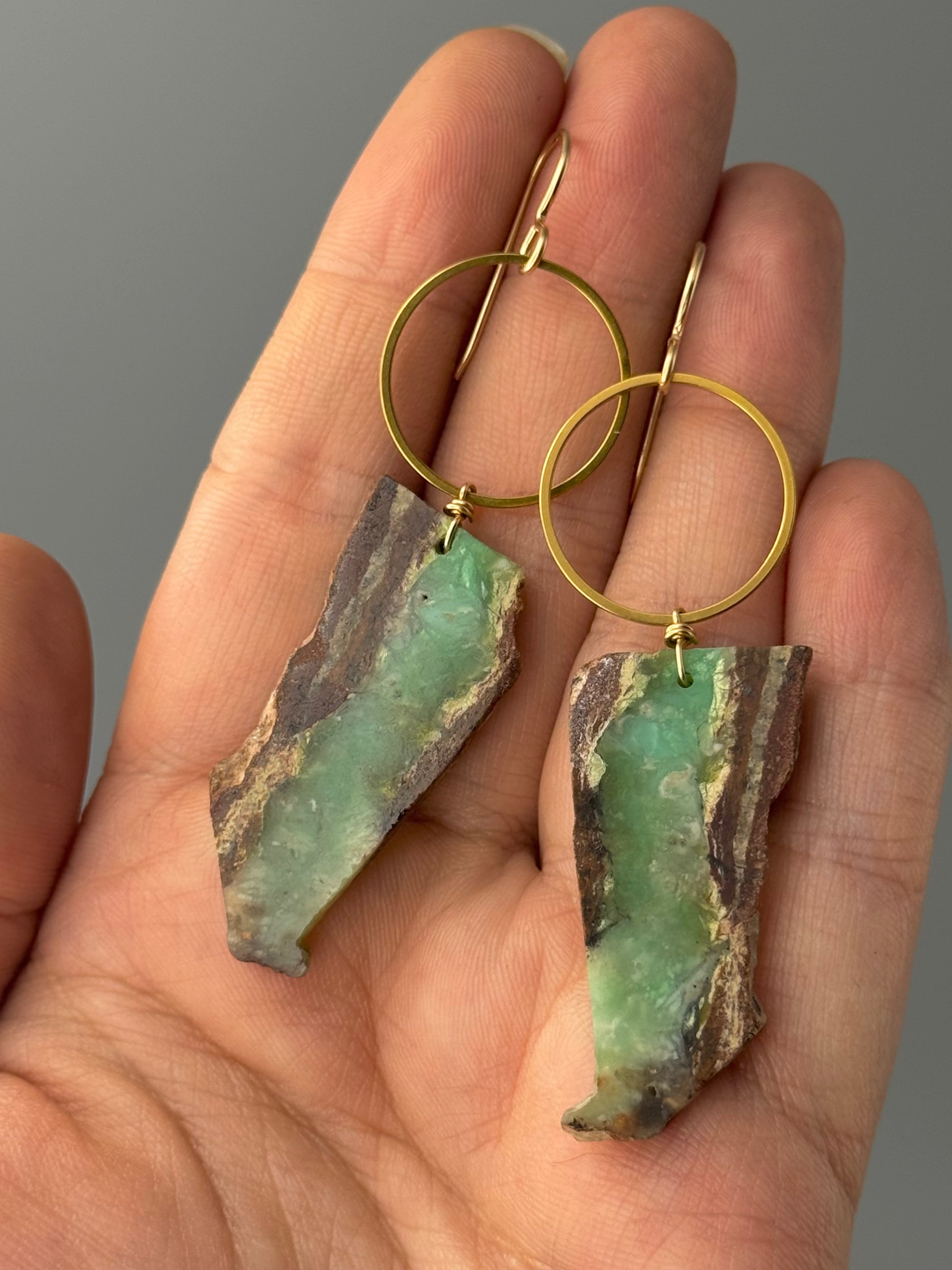 •LUNA• chrysoprase + gold earrings