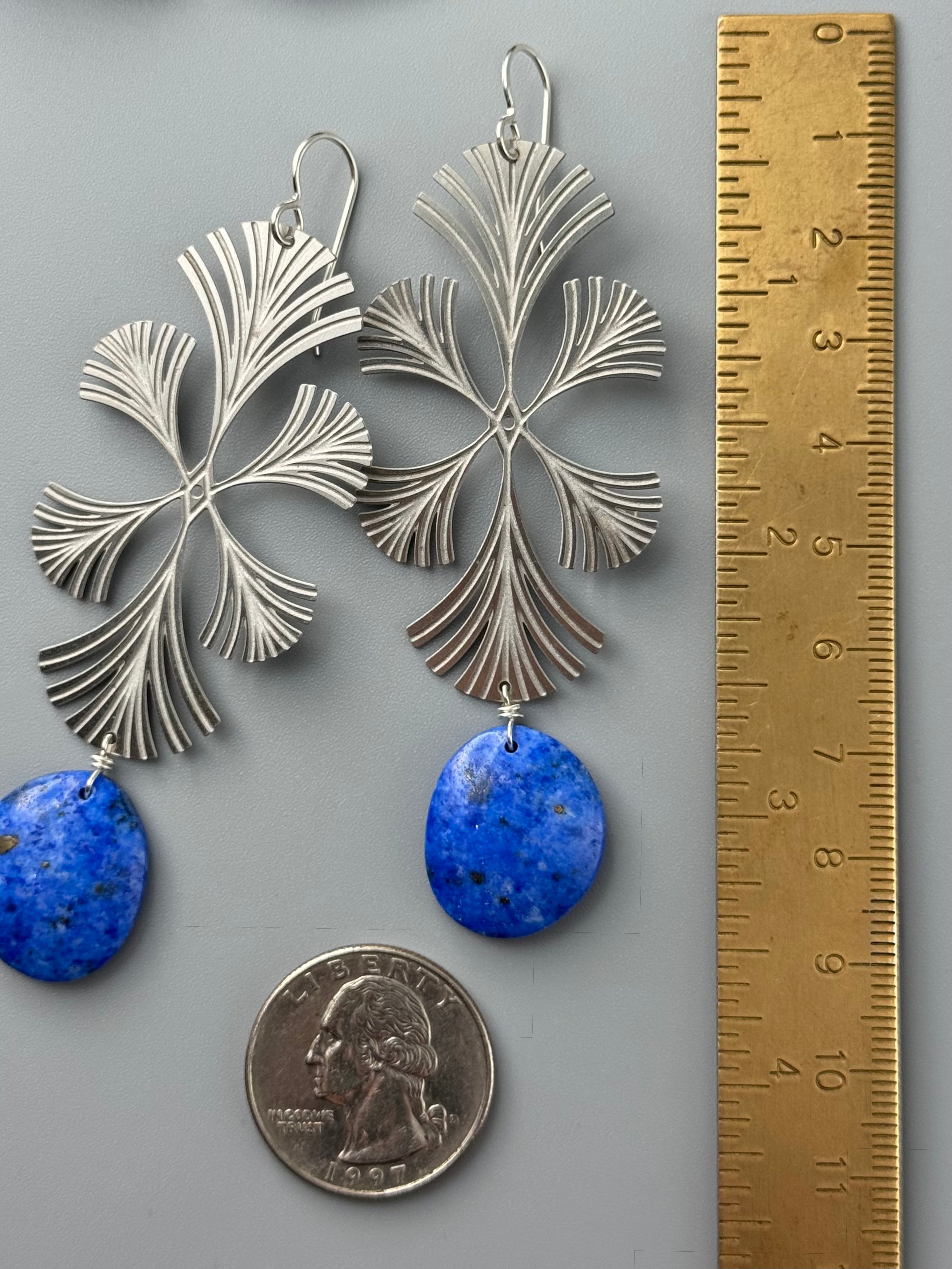 •SIGIL• denim lapis + silver earrings