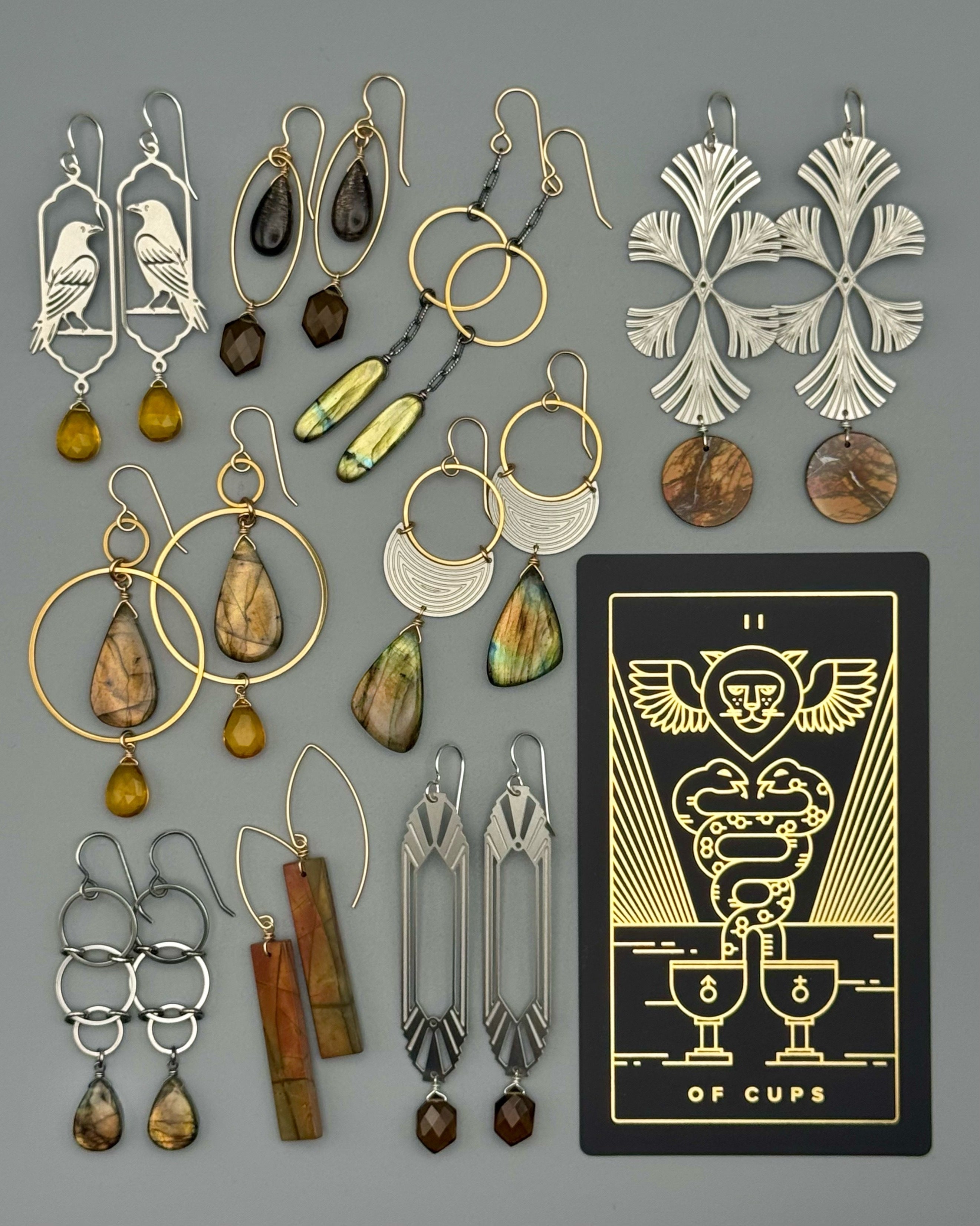 •DECO DOORWAY• smoky quartz + silver earrings