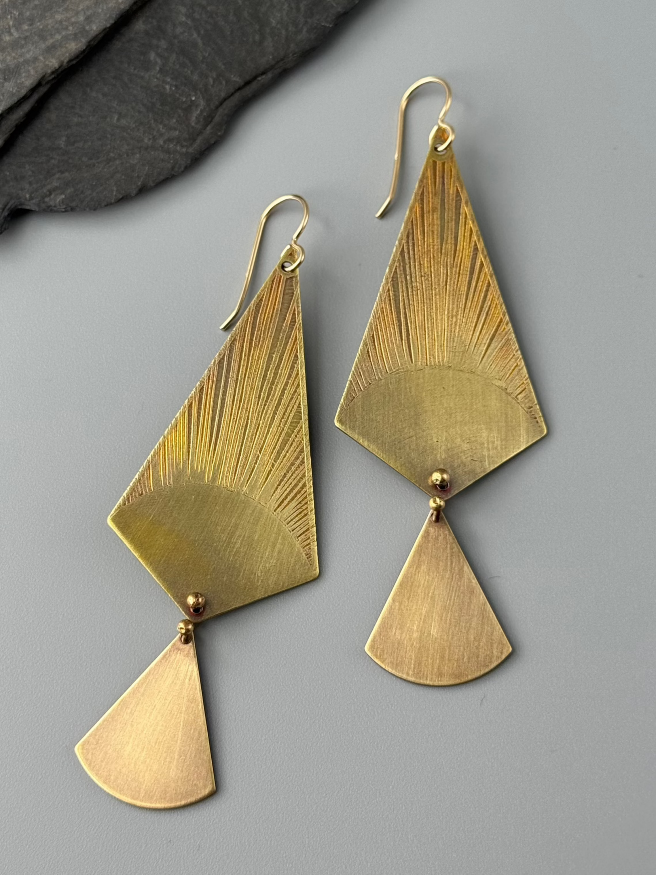 •LANTERN• gold dangle earrings